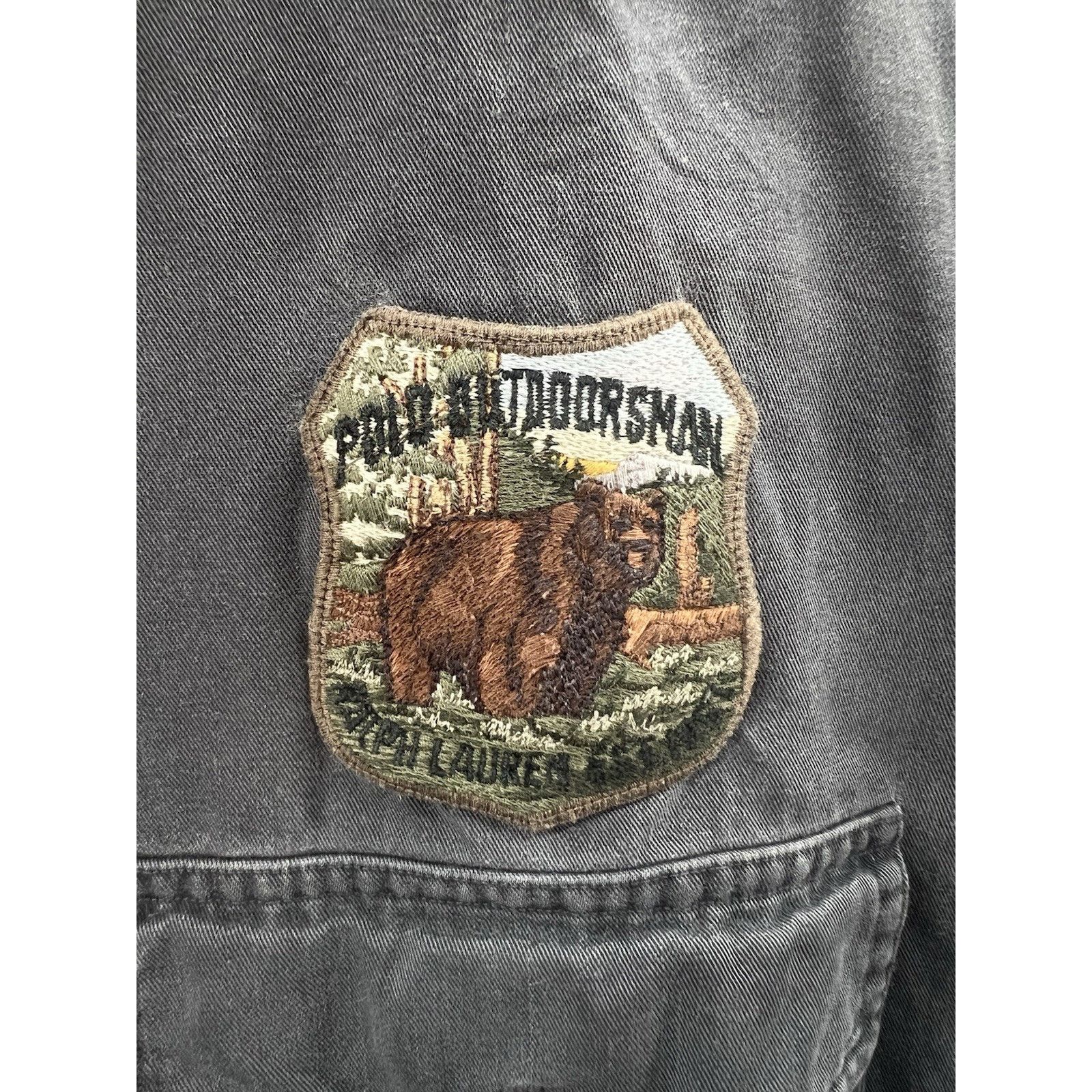 Polo Ralph Lauren Polo Outdoorsman Bear Patch Gray Button Up Shirt Size Medium Size US M / EU 48-50 / 2 - 5 Thumbnail