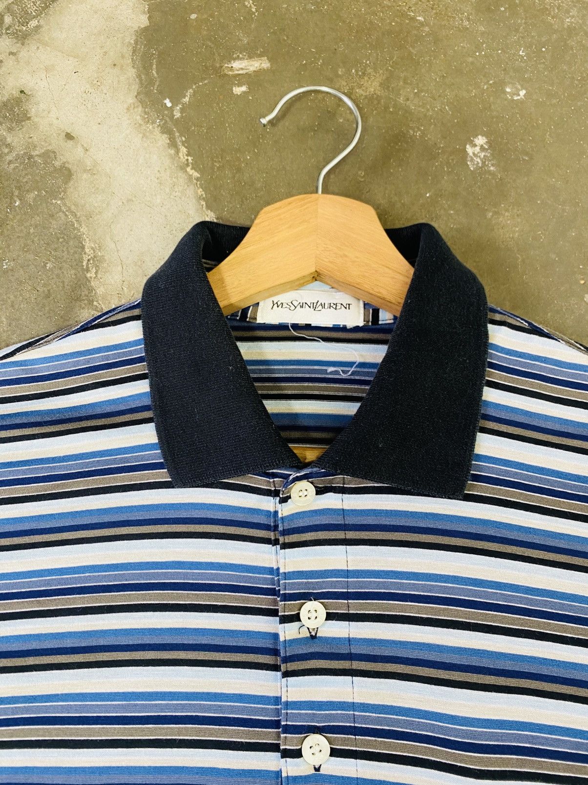 Yves Saint Laurent Yves Saint Lauren Stripe Colar Shirt Size US M / EU 48-50 / 2 - 6 Thumbnail