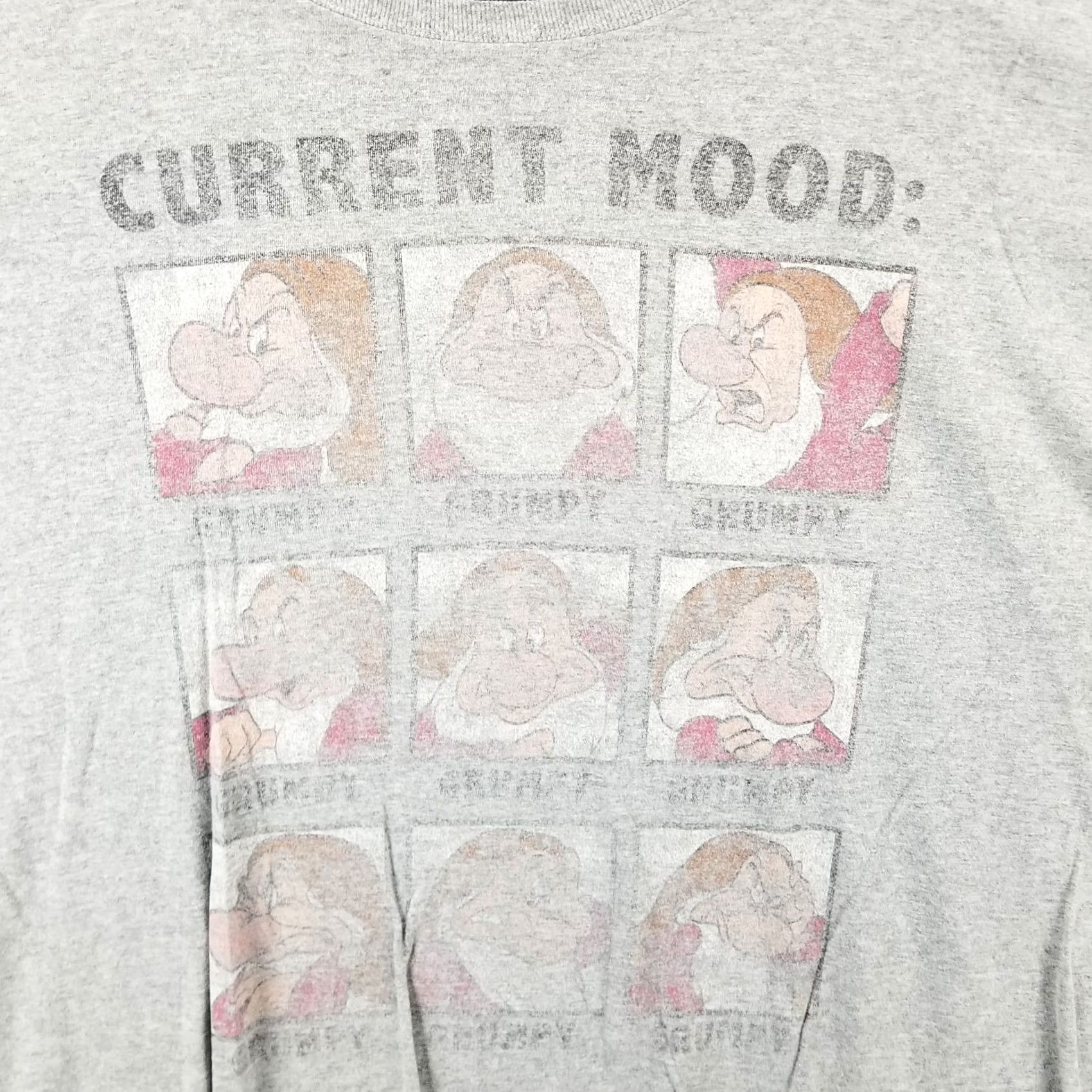 Disney VINTAGE Disney Snow White 7 Dwarfs Current Mood T-Shirt Men XL Gray Faded Size US XL / EU 56 / 4 - 2 Thumbnail