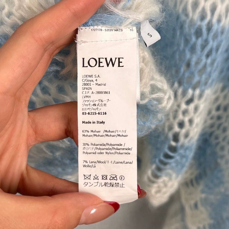 Loewe LOEWE Blue and white striped mohair sweater Size S / US 4 / IT 40 - 4 Thumbnail