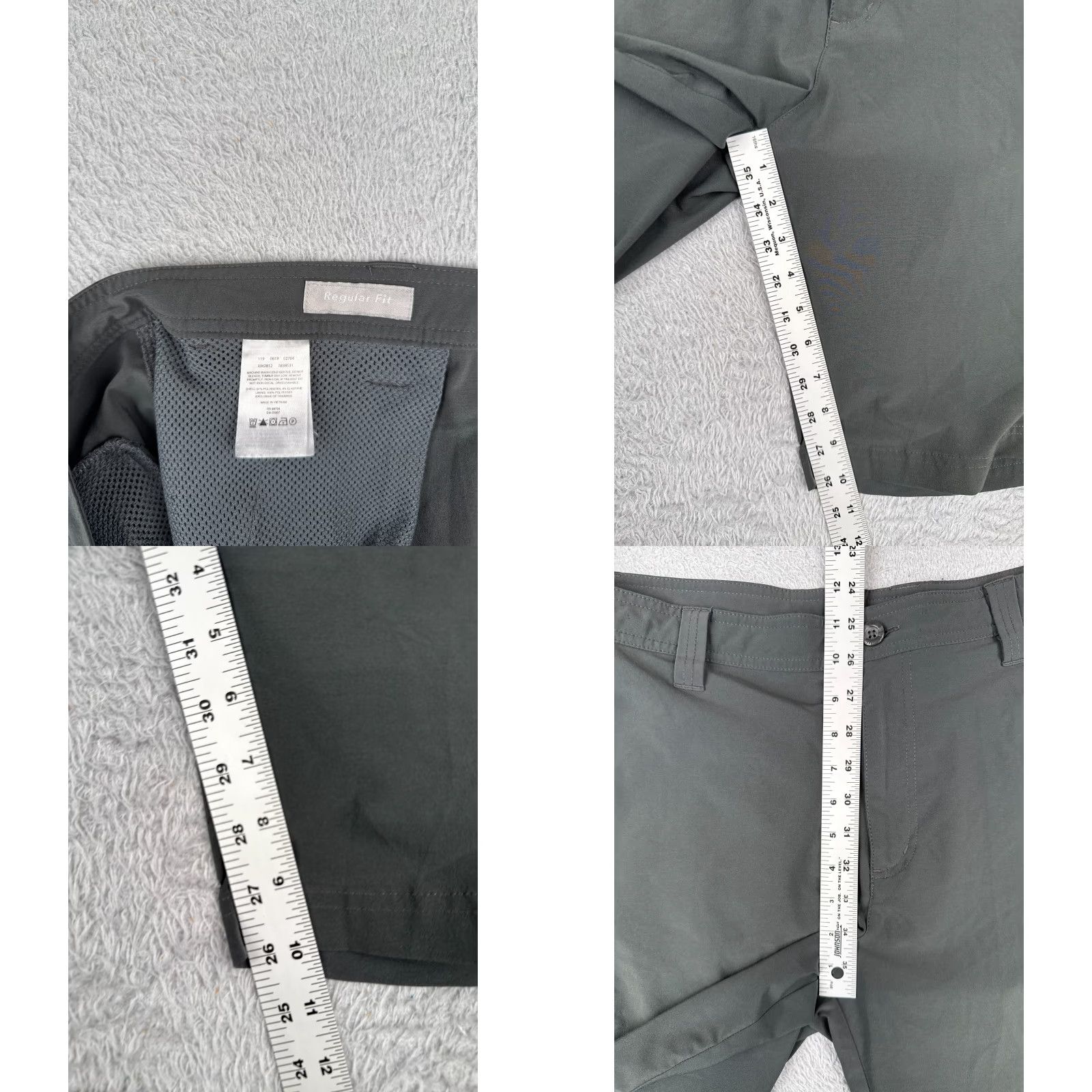 Vintage Columbia Men Cargo Shorts 38 Gray Polyester Blend Cotton Nylon Regular Fit Cargo Pocket Belted Elastic Waist Pockets 10 Inseam 38x10 Casual Travel Size US 38 / EU 54 - 8 Thumbnail