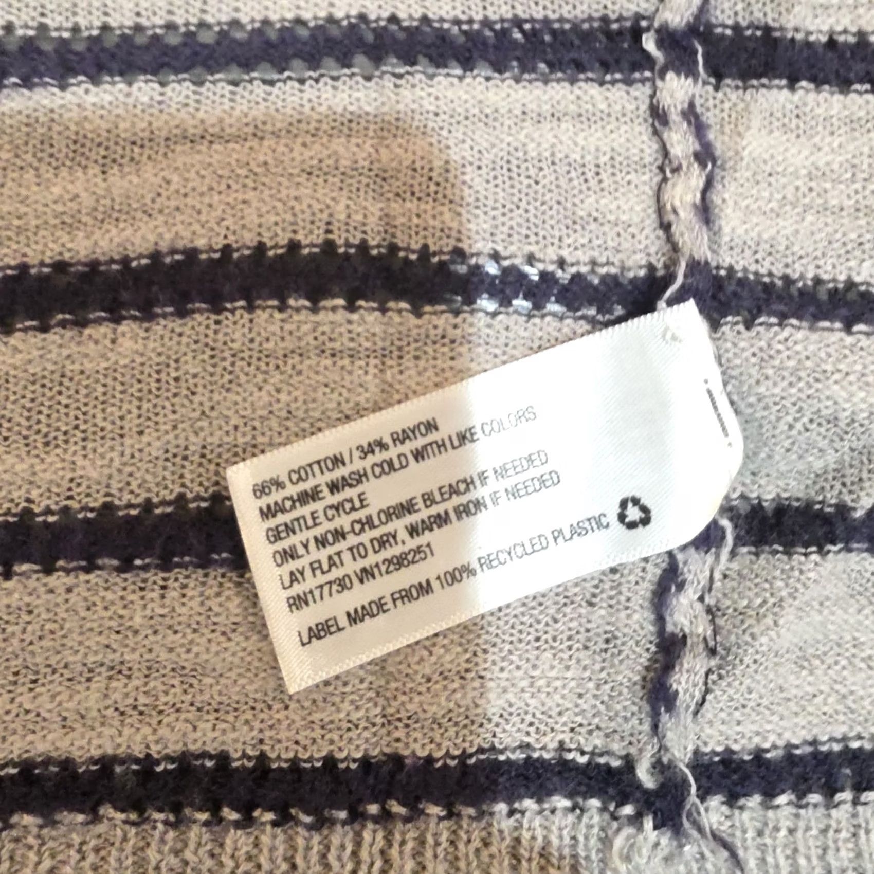 Merona Merona Cardigan Sweater Open Front Lightweight Striped Black White M Tan Women Medium Mens? Size M / US 6-8 / IT 42-44 - 8 Thumbnail
