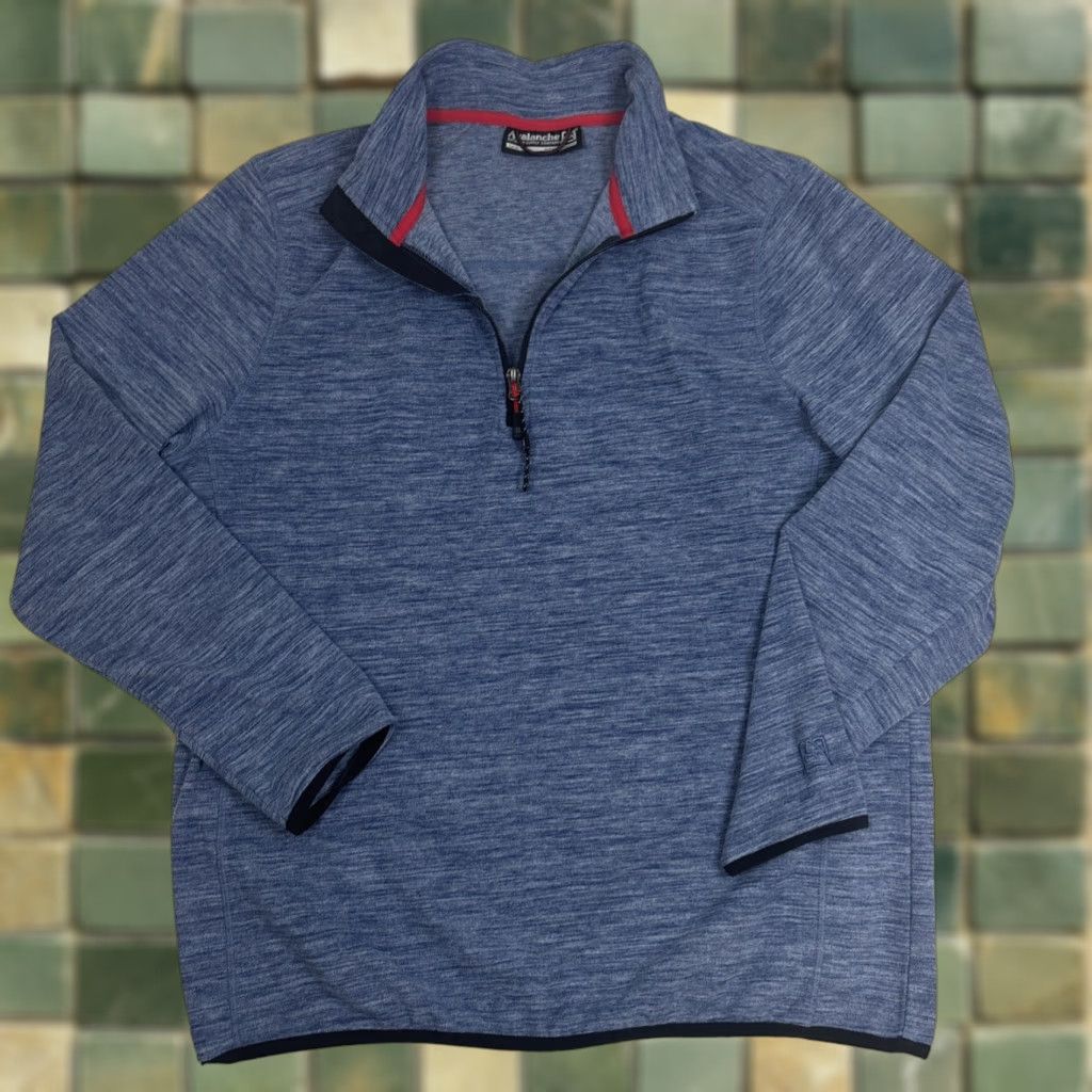Avalanche Avalanche Mens Large Blue Quarter Zip Sweater Stand Up Collar Casual Size US L / EU 52-54 / 3 - 1 Thumbnail