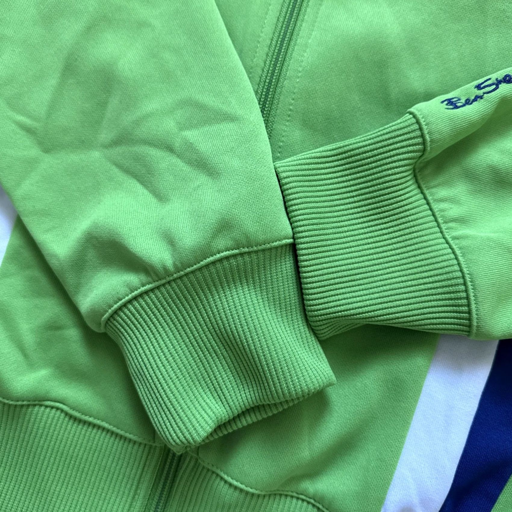 Ben Sherman Ben Sherman Track Jacket Mens Size L Green White Blue Full Zip Retro Block C24 Size US L / EU 52-54 / 3 - 7 Thumbnail