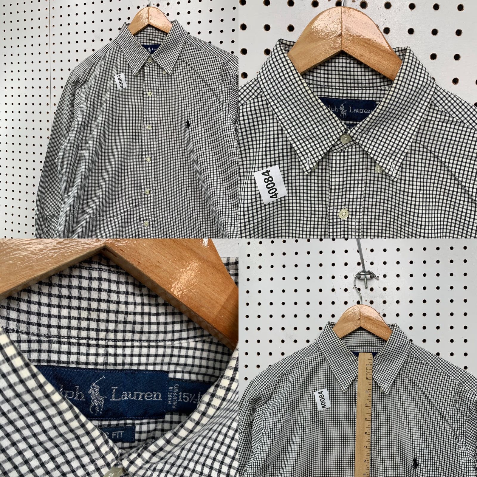 Polo Ralph Lauren VINTAGE Polo Ralph Lauren Button Down Shirt Mens Large Gray Check Long Sleeve Collared 90s Size US L / EU 52-54 / 3 - 8 Thumbnail