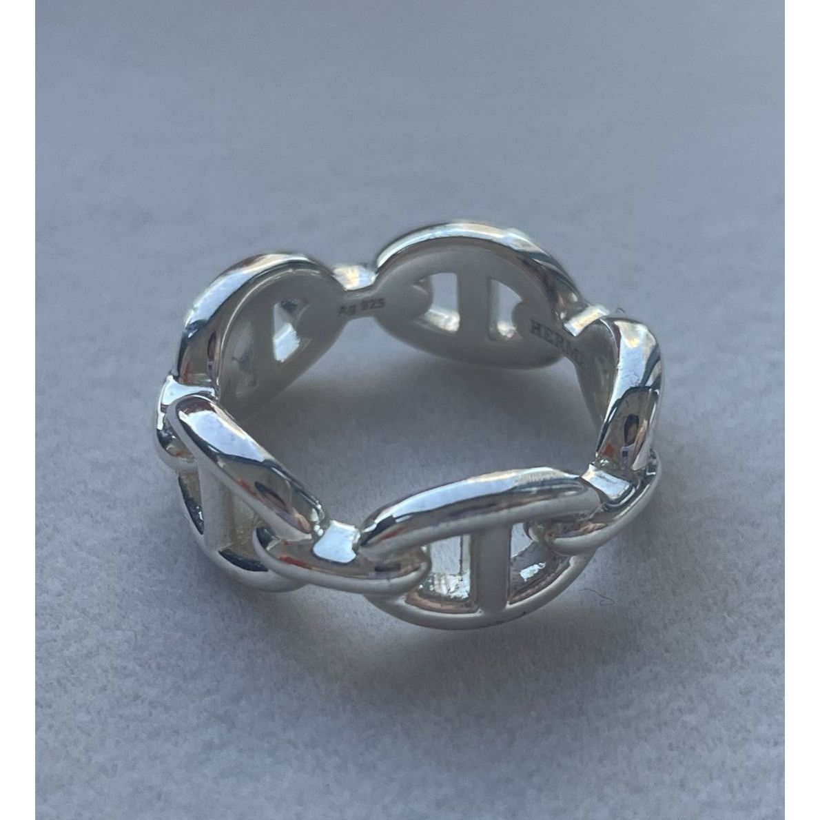 Hermes Hermès Sterling Silver Chaîne DAncre Ring With Box Size ONE SIZE - 1 Thumbnail