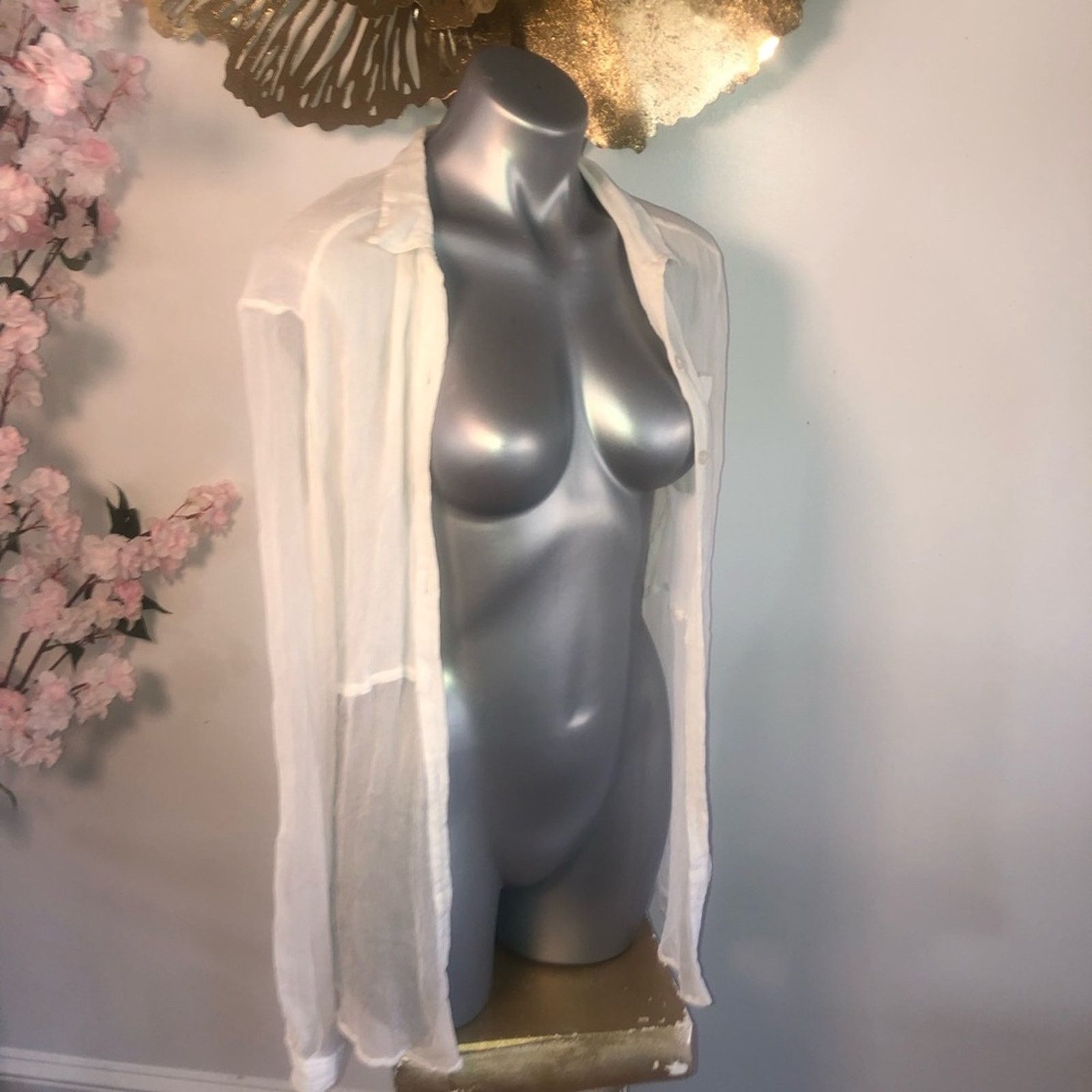 Chan Luu Blouse Top Chan Luu sheer button down Size S / US 4 / IT 40 - 6 Thumbnail