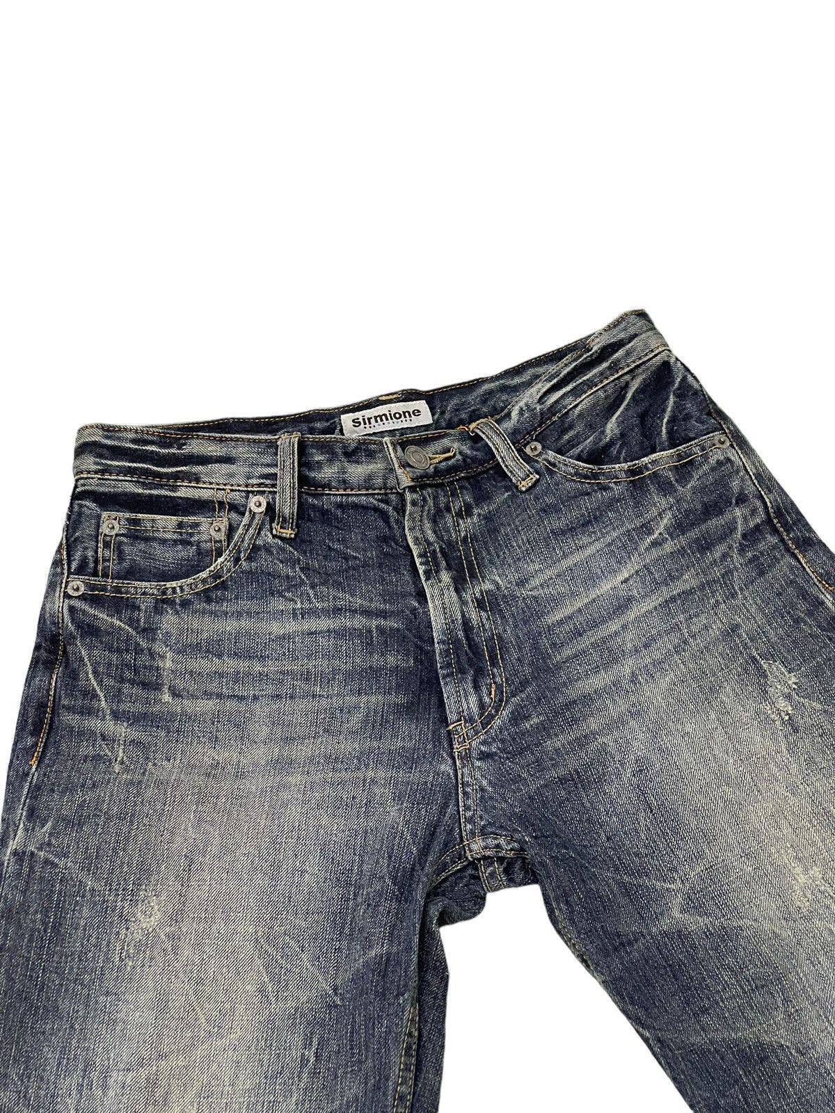 Japanese Brand Faded Jeans Sirmione Distress Regular Straight 8🟦0 Size US 29 - 14 Thumbnail