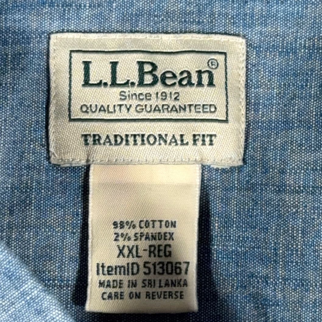 Vintage VINTAGE L.L.Bean Shirt XXL 2XL Blue Chambray Button-Up Long Sleeve Men's Casual Heritage Y2K Size US XXL / EU 58 / 5 - 4 Thumbnail