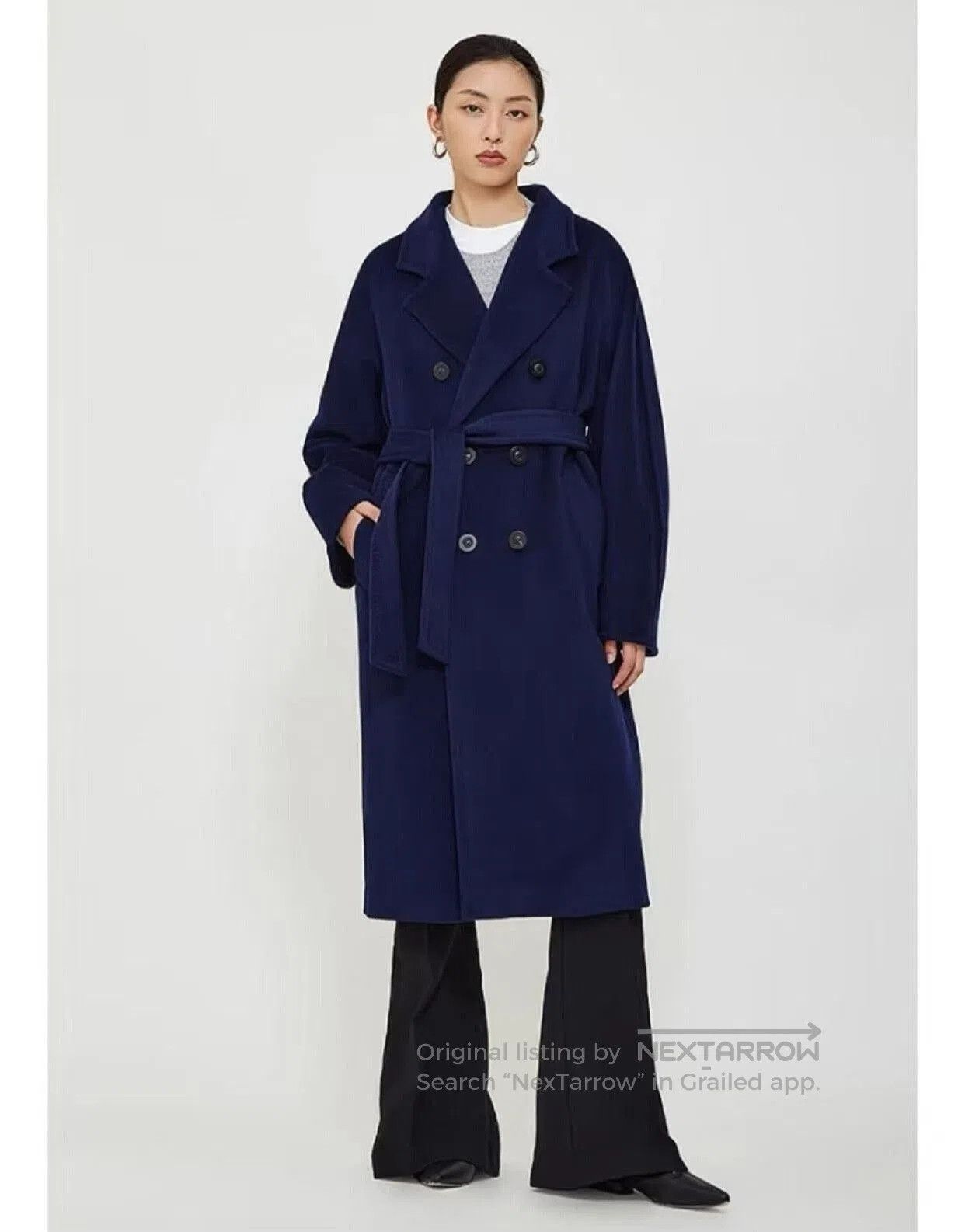 Max Mara Maxmara Blue Overcoat in Size 36. Size XS / US 0-2 / IT 36-38 - 5 Thumbnail