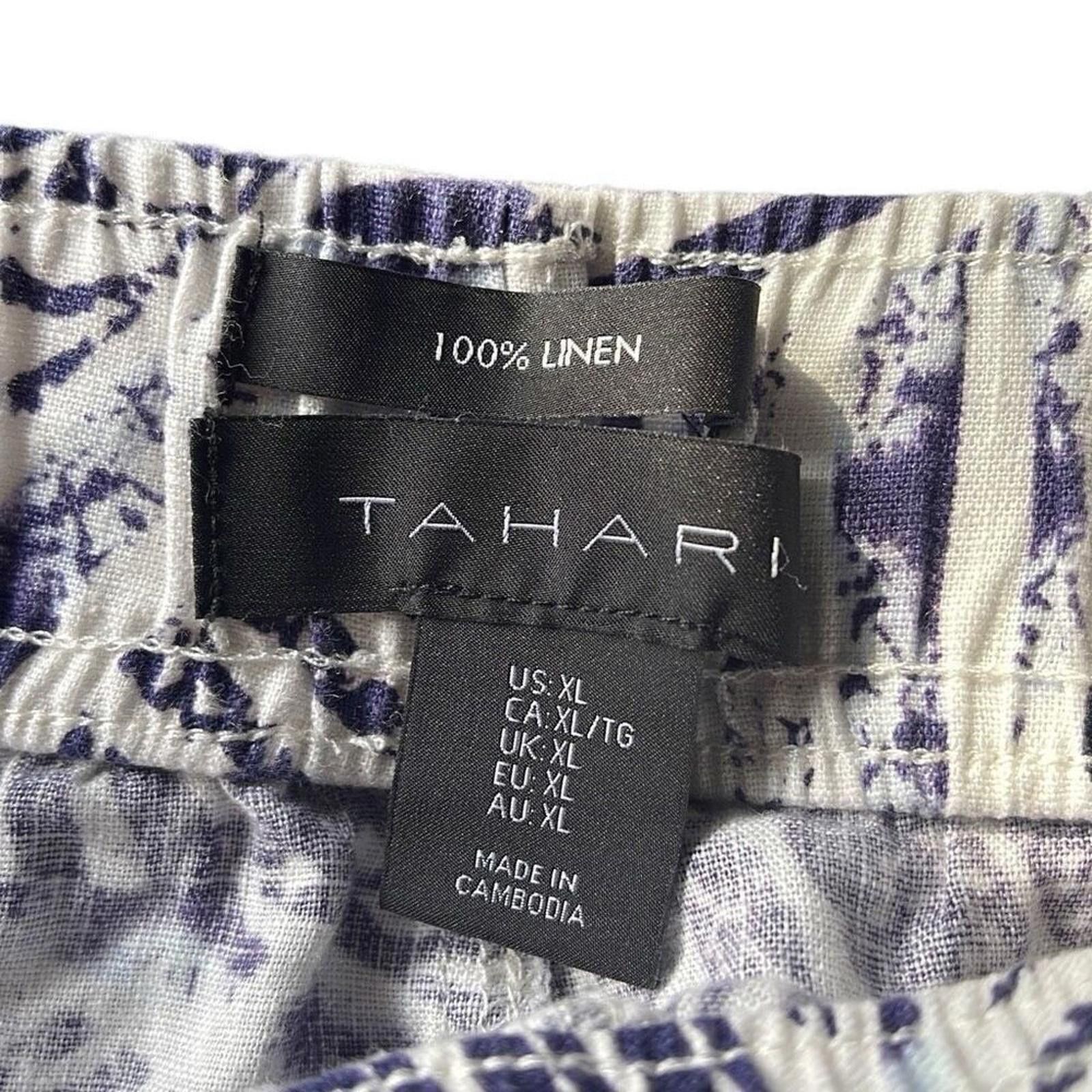 Elie Tahari Tahari linen high waisted wide leg, Palazzo pants size XL Size 40" / US 18 - 4 Thumbnail