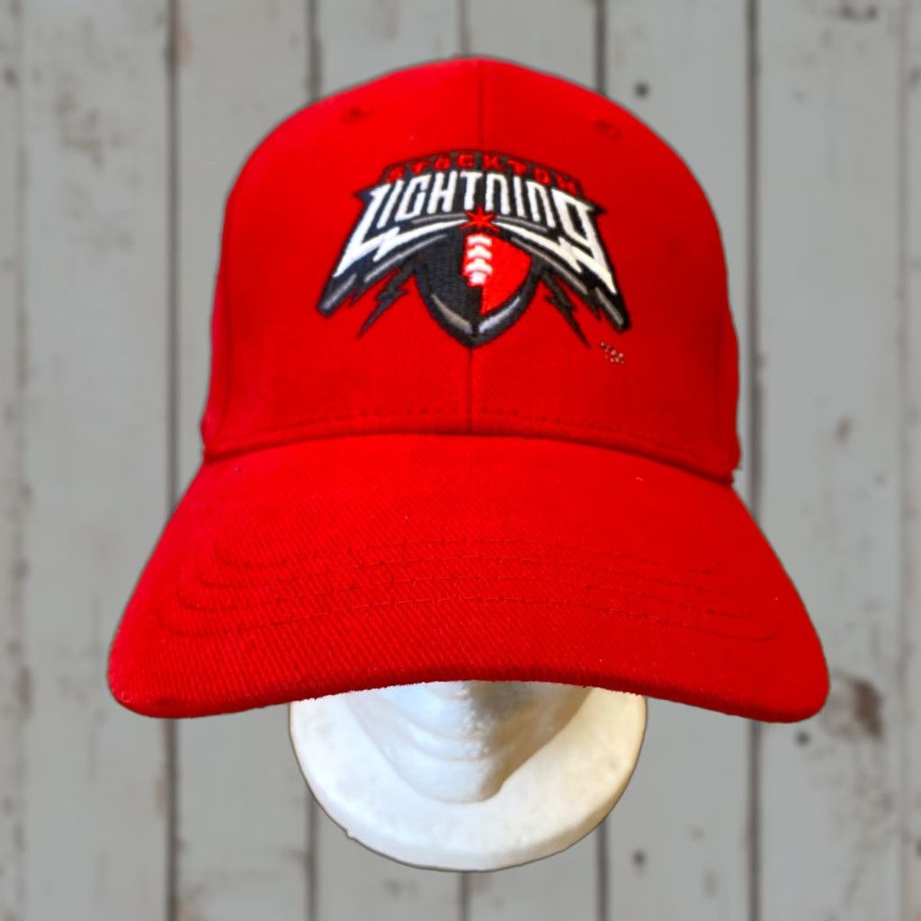 Vintage Kick 10 Pro Gear Stockton Lightning Dad Hat Red One Size Unisex Adults Baseball Cap FAST SHIPPING Size ONE SIZE - 1 Thumbnail