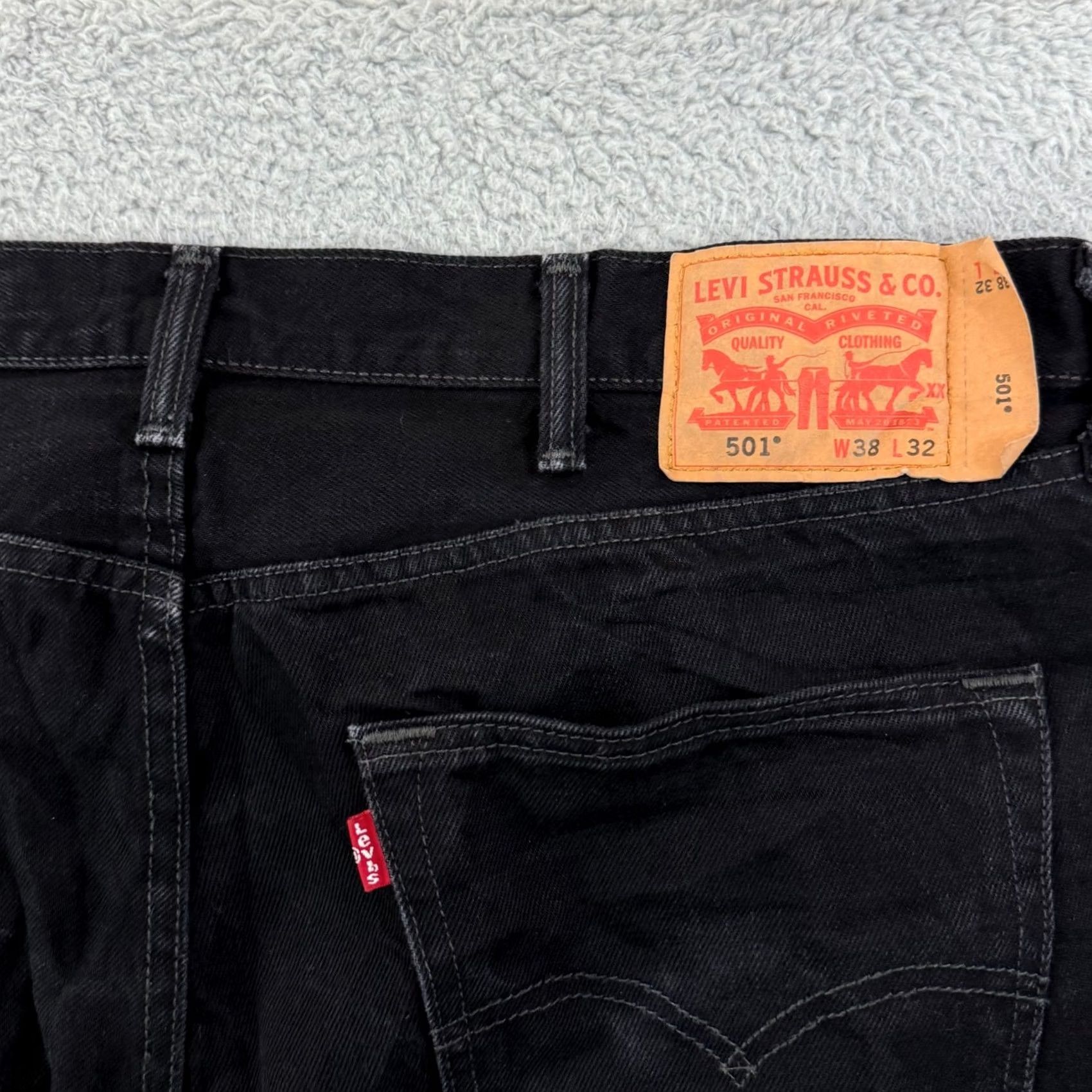 Levi's Levi's 501 Jeans Mens 38x32 Black Denim Straight Leg Button Fly Grunge Y2K Skate Vintage 90s Cowboy USA Size US 38 / EU 54 - 7 Thumbnail