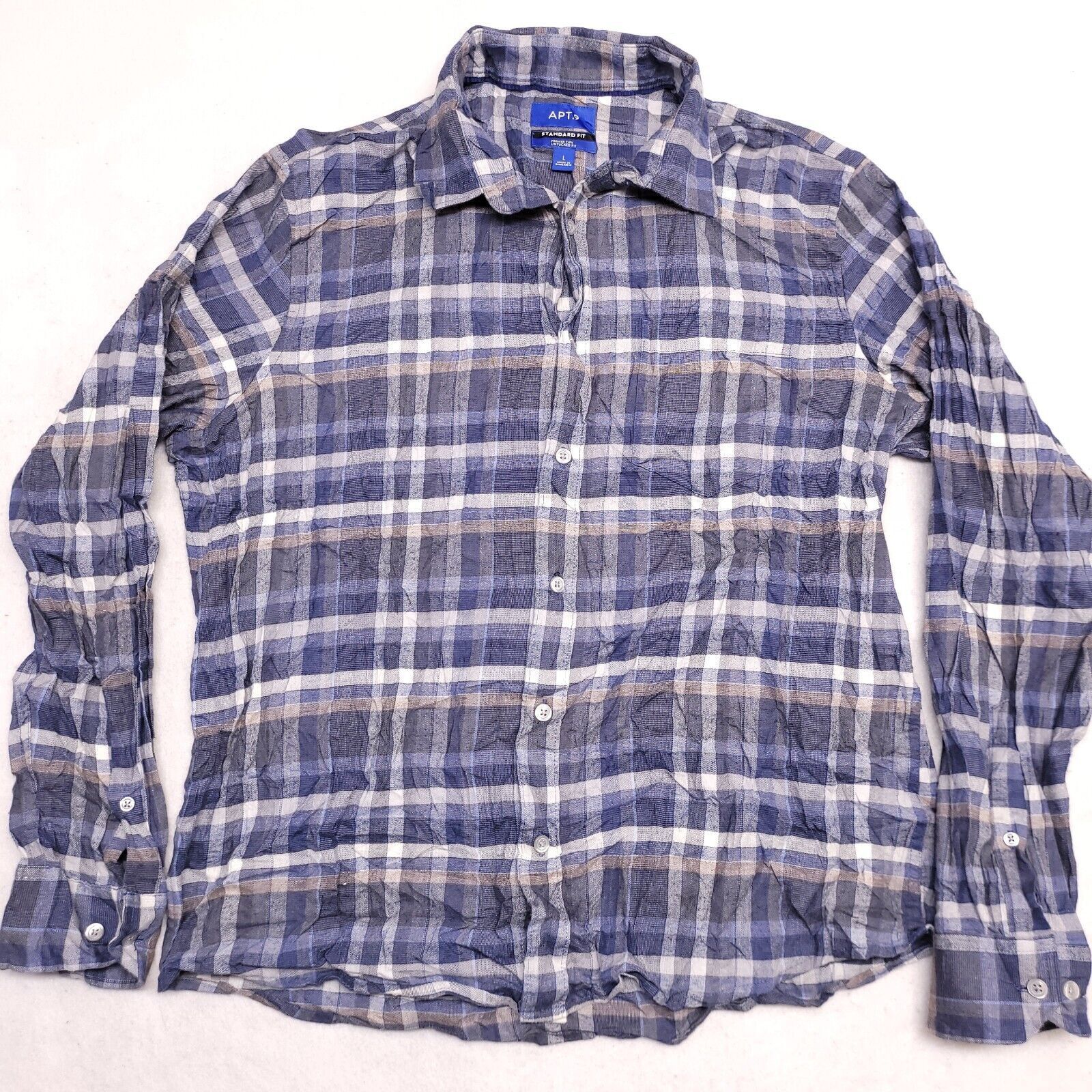 Apt. 9 APT 9 Tartan Flannel Shirt Mens Size Large L Blue White Size US L / EU 52-54 / 3 - 2 Thumbnail