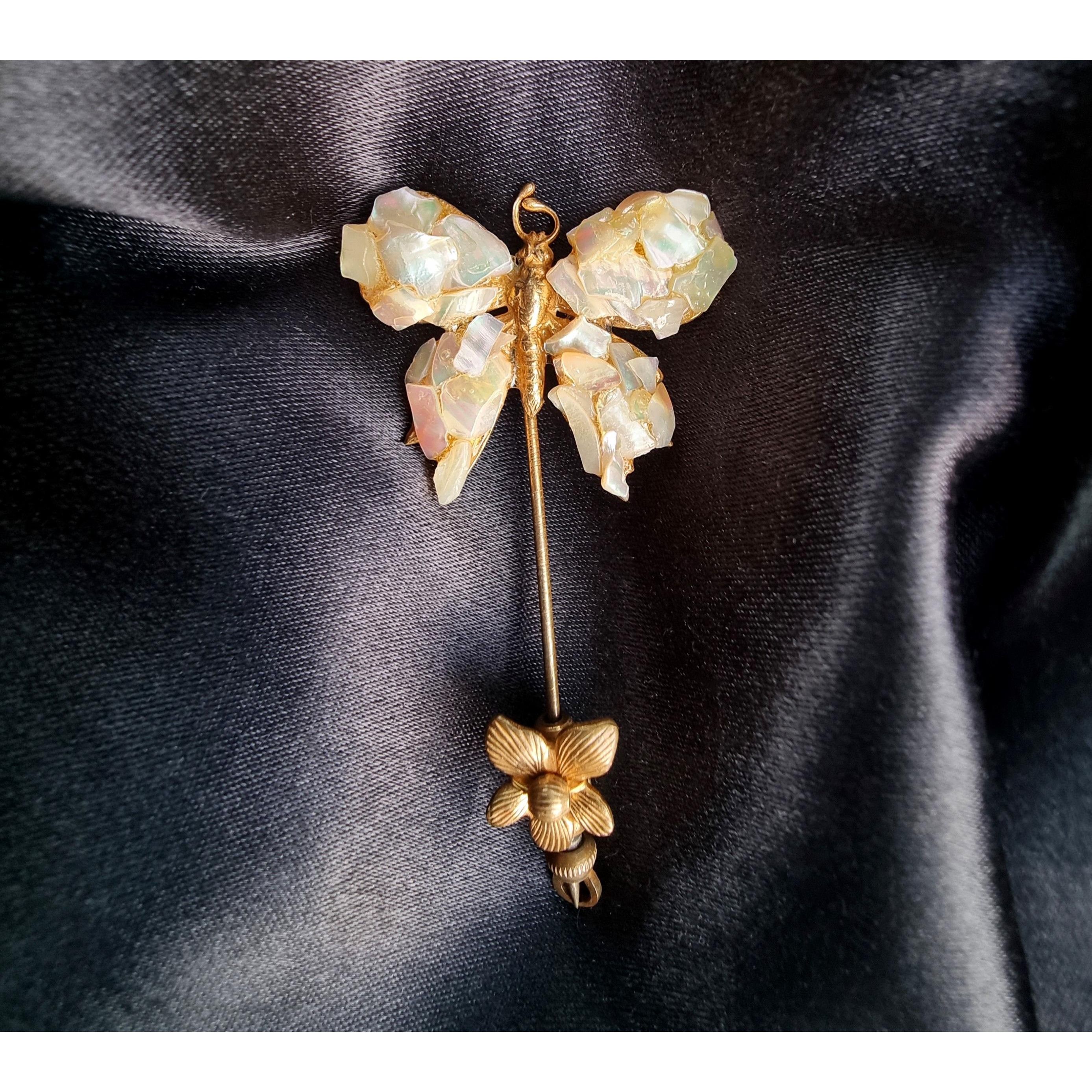 Miriam Haskell Rare Find Vintage 1930s MIRIAM HASKELL Unsigned Butterfly St Size ONE SIZE - 4 Thumbnail