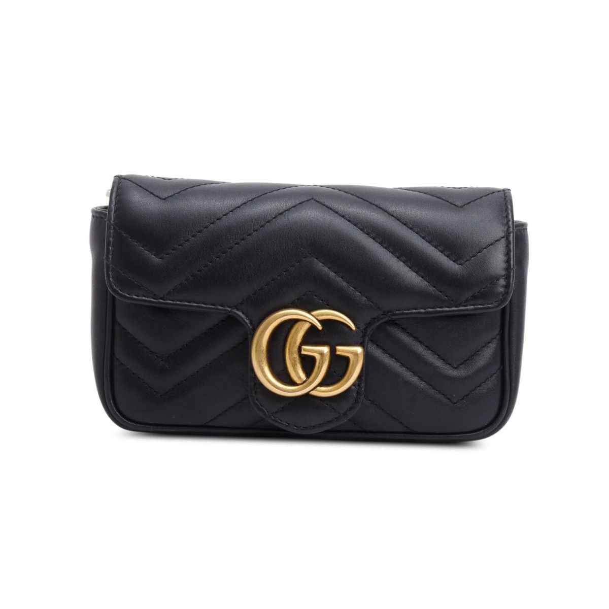 Gucci GUCCI Black GG Marmont Leather Bag Size ONE SIZE - 3 Thumbnail