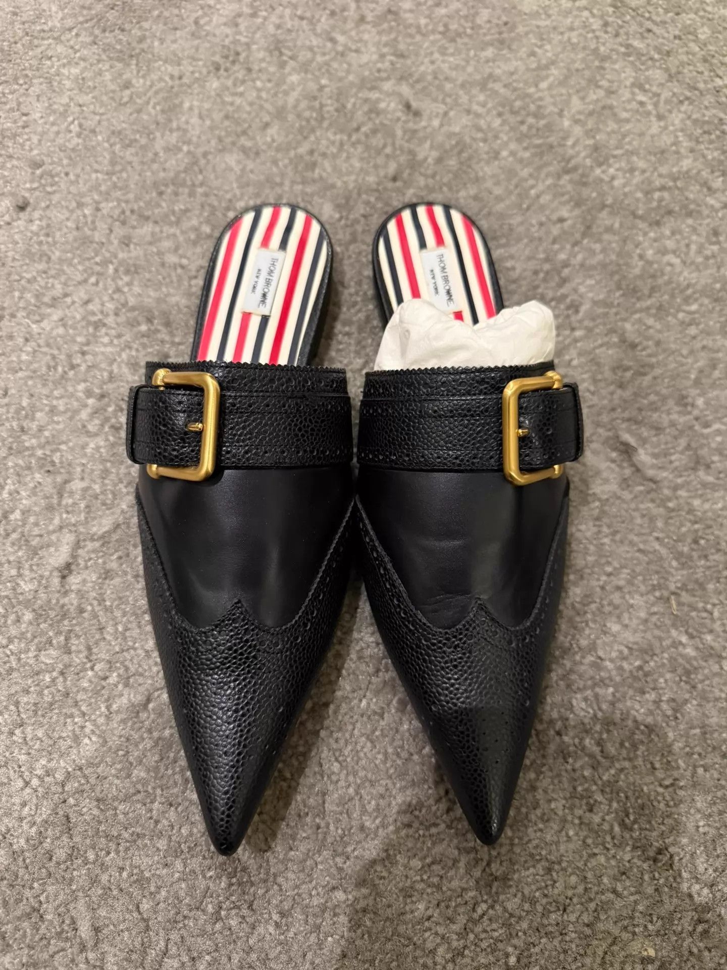 Thom Browne Thom Browne Women's Rare Leather Pointed Toe Slide 38 New Size US 7.5 / IT 37.5 - 1 Thumbnail