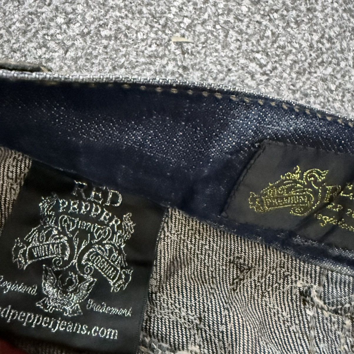 Rock Revival Crazy Seditionaries Red Papper Spellout Distressed Denim Size US 32 / EU 48 - 21 Thumbnail
