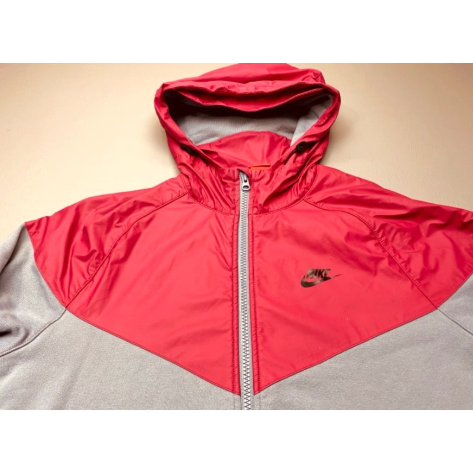 Nike VINTAGE Nike Windrunner Hoodie Jacket Men L Maroon Gray Fleece Mix Full Zip 8296 Size US L / EU 52-54 / 3 - 5 Thumbnail