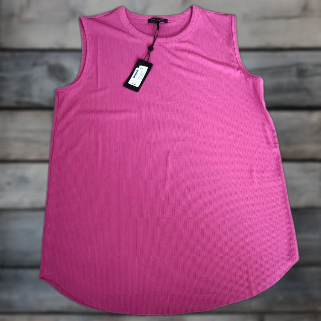 Rag & Bone rag & bone NWT Zoe Muscle Stretch Ribbed Tank Deep Pink Size S Size S / US 4 / IT 40 - 1 Thumbnail