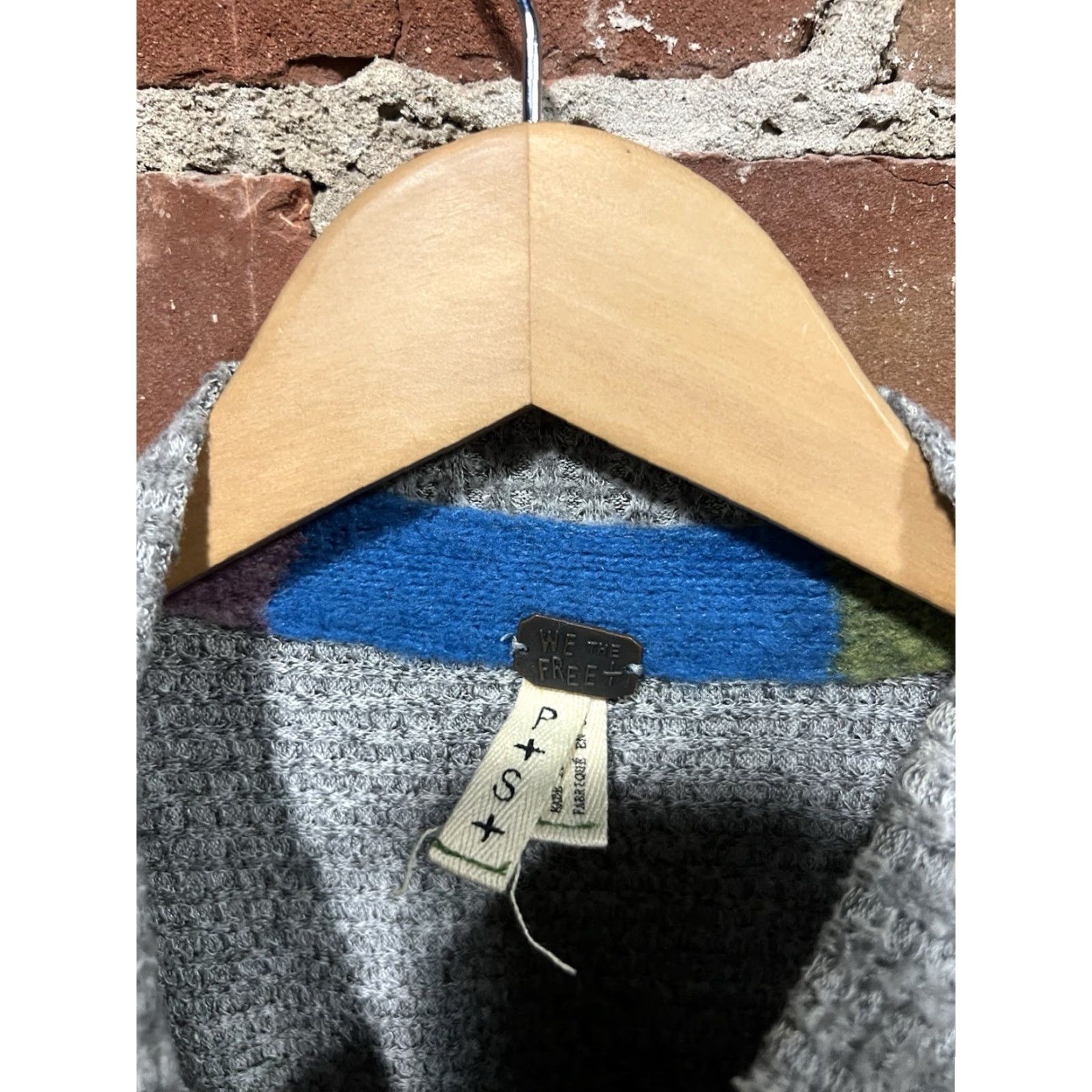 Free People VINTAGE We The Free Womens Gray Knit Oversized Long Sleeve Sweatshirt Size Small Petite Size S / US 4 / IT 40 - 3 Thumbnail