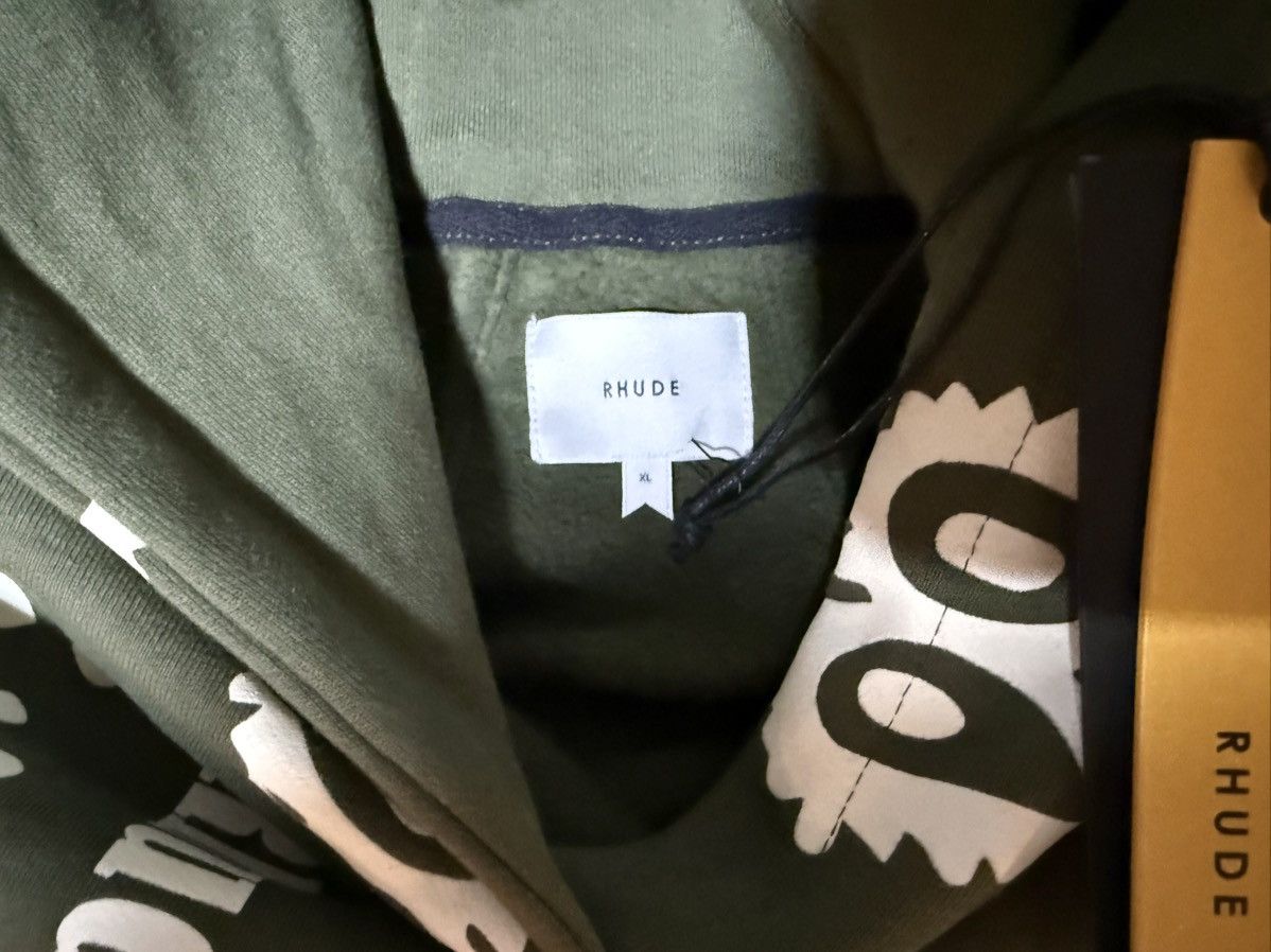 RHUDE Bandana-Print Hoodie Green Hooded Sweatshirt Size