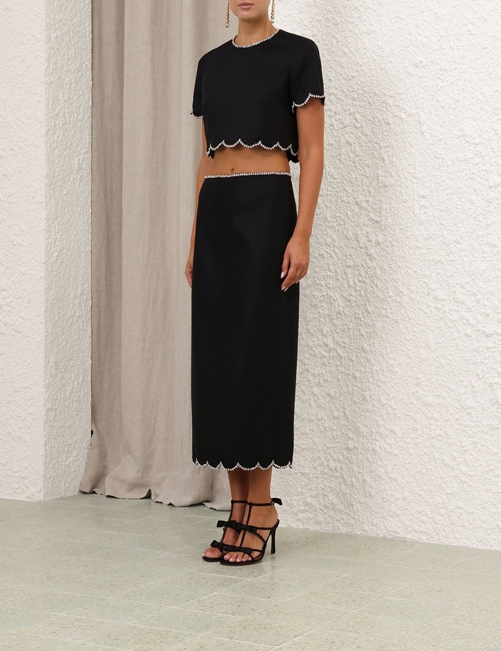Zimmermann oc11z1025 Crush Scalloped Top in Black Size L / US 10 / IT 46 - 7 Thumbnail