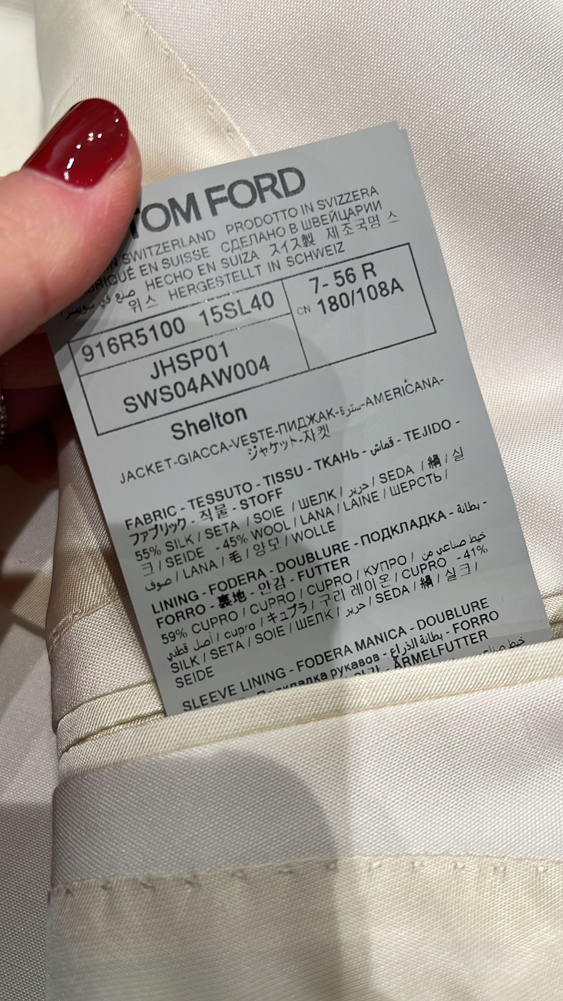 Tom Ford o1loc1c0426 JHSP01 Silk Wool Shelton Jacket in White Size US XL / EU 56 / 4 - 5 Thumbnail