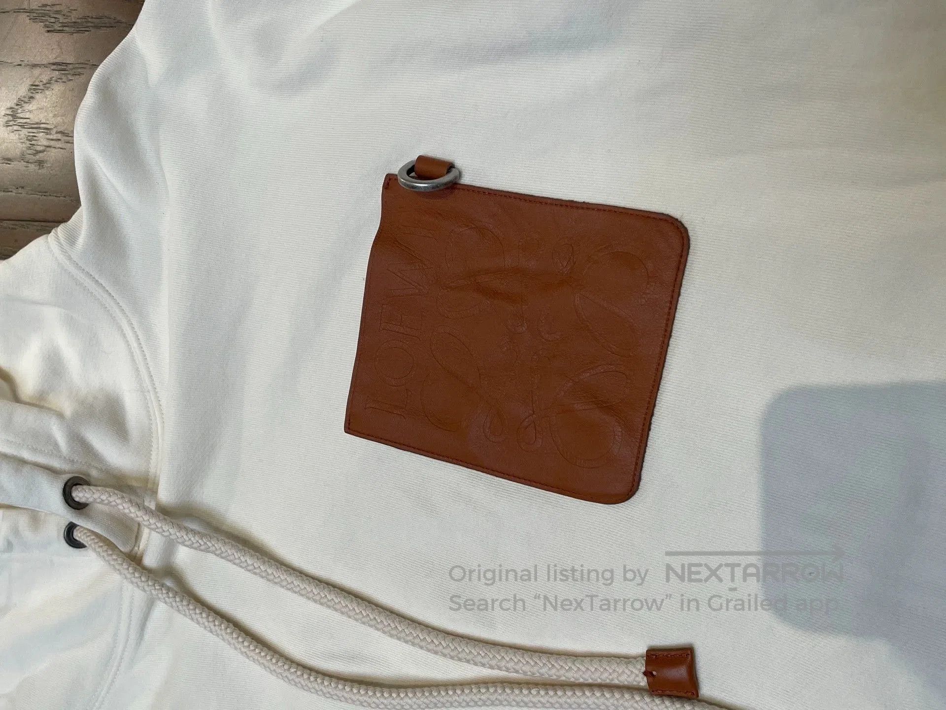 Loewe beige classic leather logo hooded sweatshirt. Size US L / EU 52-54 / 3 - 2 Thumbnail