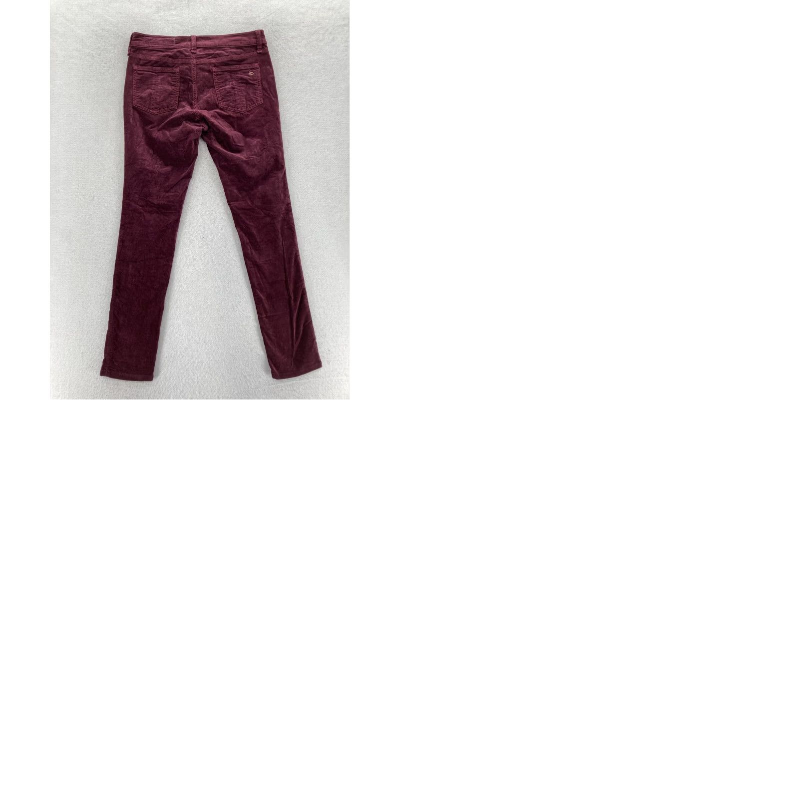 Rag & Bone rag & bone Women's Pants 27 Burgundy Red Velvet Stretch Skinny Leg Flat Front Low Rise Cotton Rayon Spandex Size 27" / US 4 / IT 40 - 9 Thumbnail