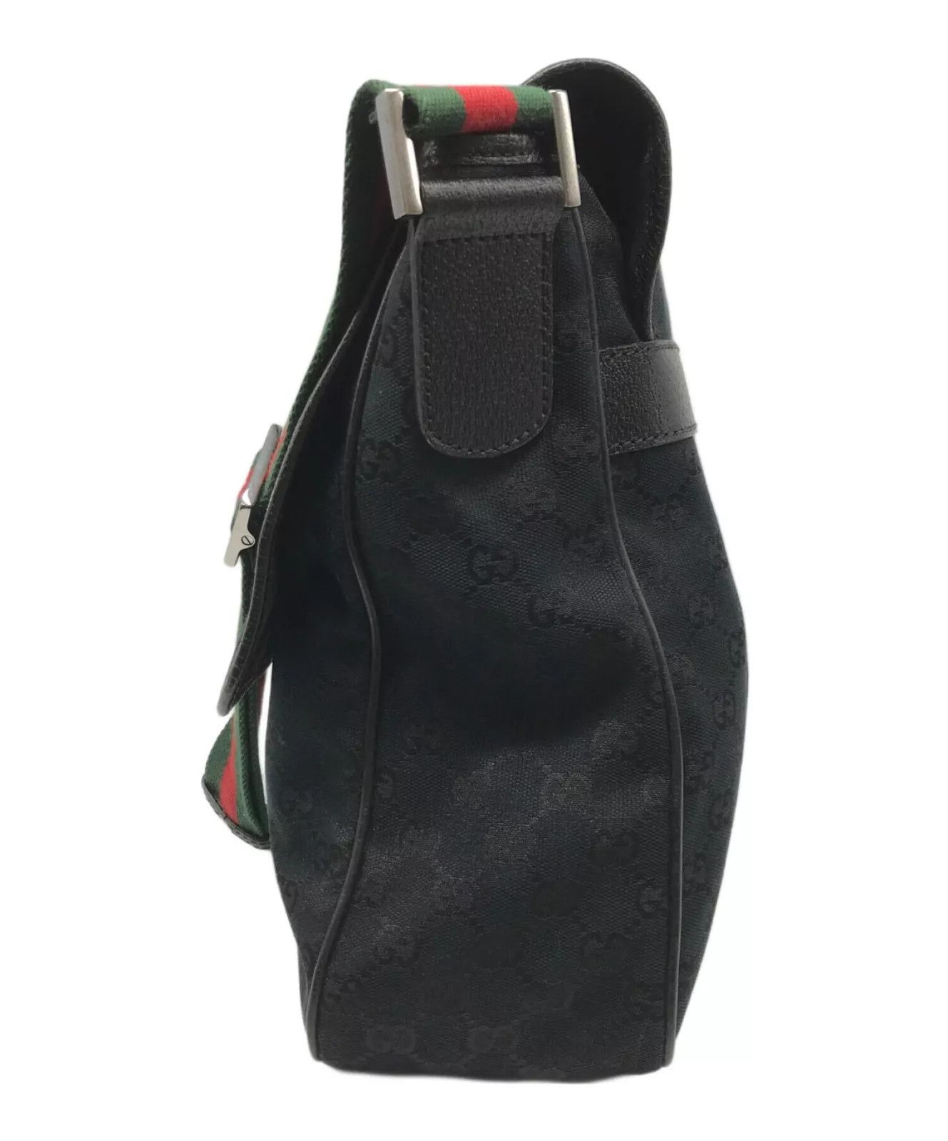 Gucci Gucci GG Monogram Web Canvas Messenger Bag Black Size ONE SIZE - 6 Thumbnail