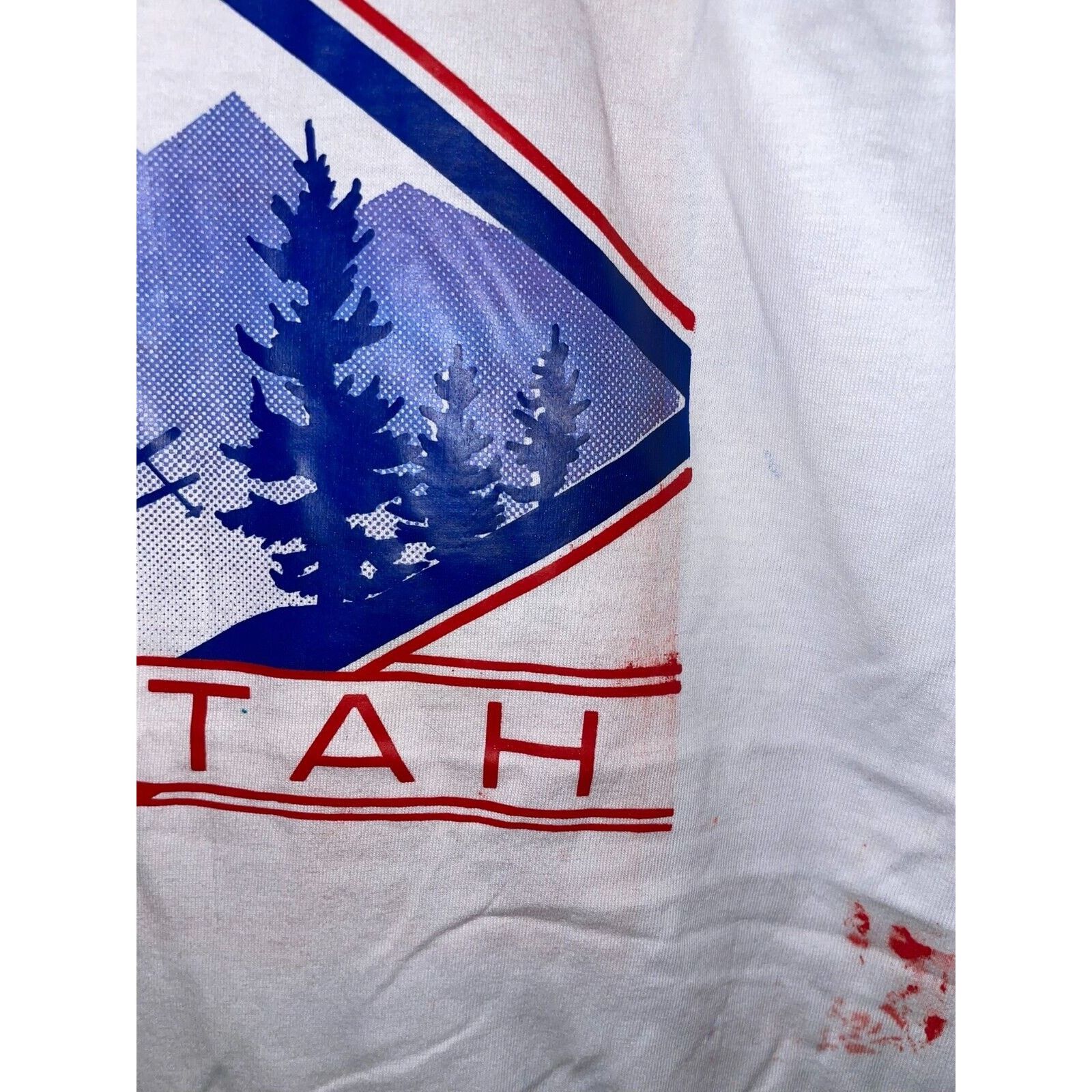 Jerzees Vintage Utah Shirt Skiing Nature Mountain Graphic White Tee Size US M / EU 48-50 / 2 - 4 Thumbnail