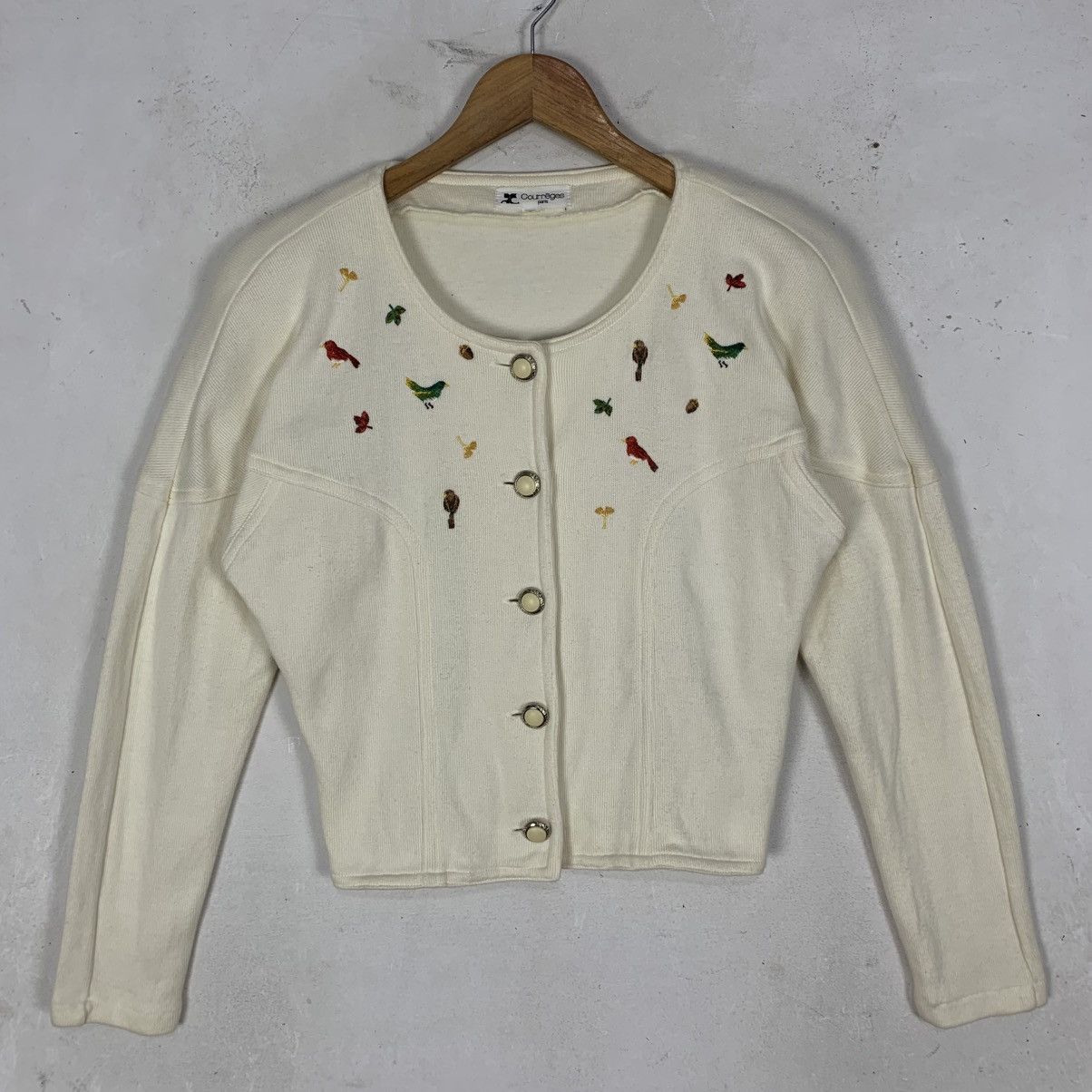 Courreges Vintage Courrèges Fashion Brand Paris Cardigan Sweatshirt Size S / US 4 / IT 40 - 2 Thumbnail