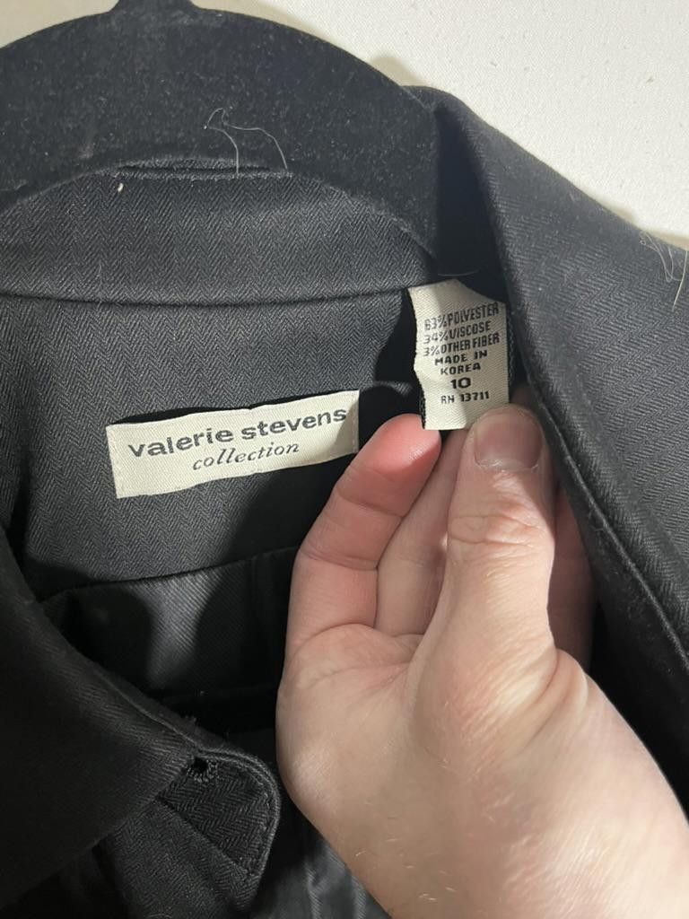 Designer Valerie Stevens Women's Black Button-Up Jacket Size L / US 10 / IT 46 - 2 Thumbnail