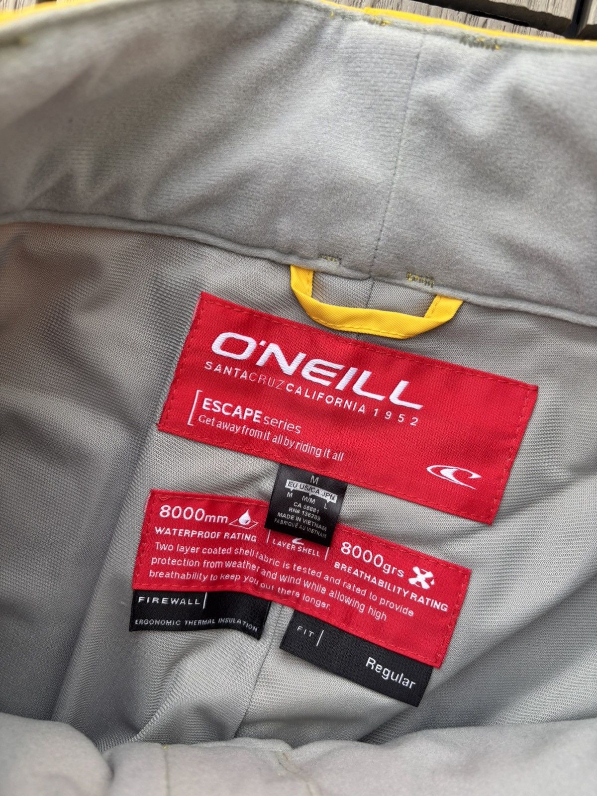 O'Neill O’Neill Yellow 8000mm Snowboard Ski Pants Medium Regular Size US 33 - 3 Thumbnail