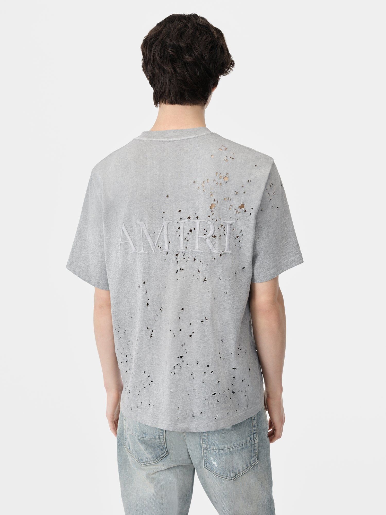 Amiri o1orln1025 MA Shotgun Embroidered T-Shirt in Grey Size US S / EU 44-46 / 1 - 4 Thumbnail