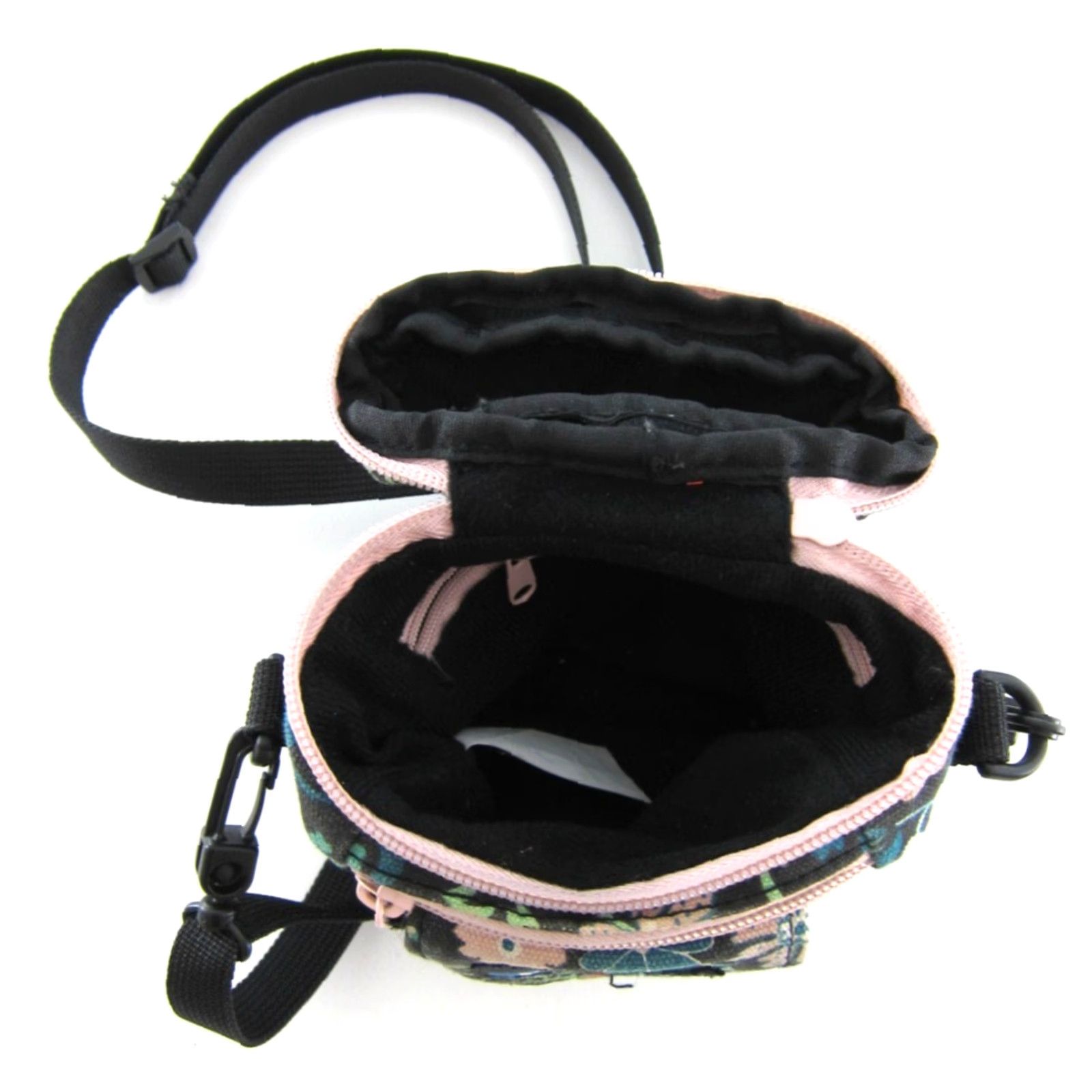 KAVU KAVU Black Pink Blue Green Floral Cotton Canvas Zip Mini Satchel Crossbody Purse Size ONE SIZE - 5 Thumbnail