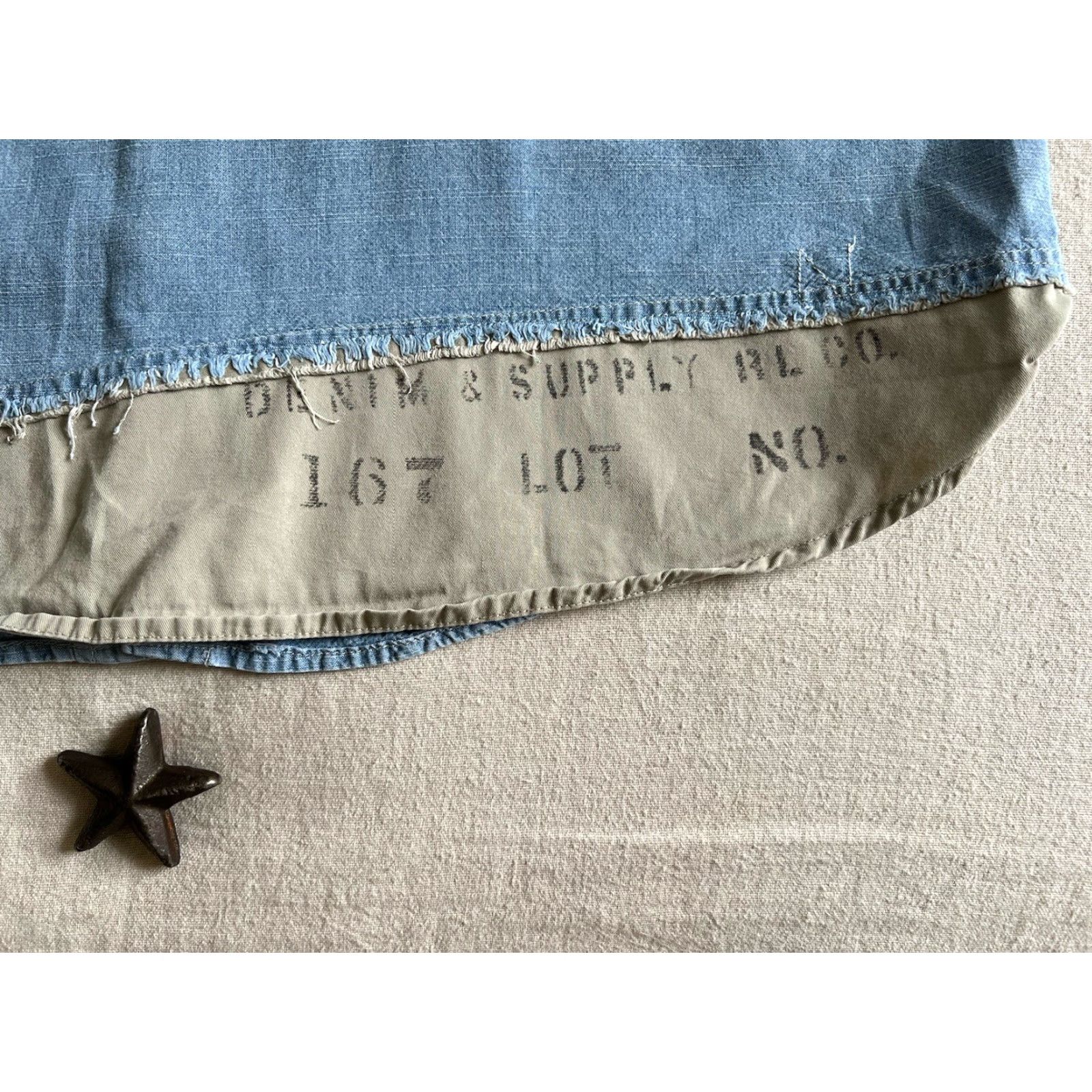 Vintage Denim & Supply Ralph Lauren Navy Shirt XL Chambray US Military Style Button-Up Mens Size US XL / EU 56 / 4 - 6 Thumbnail