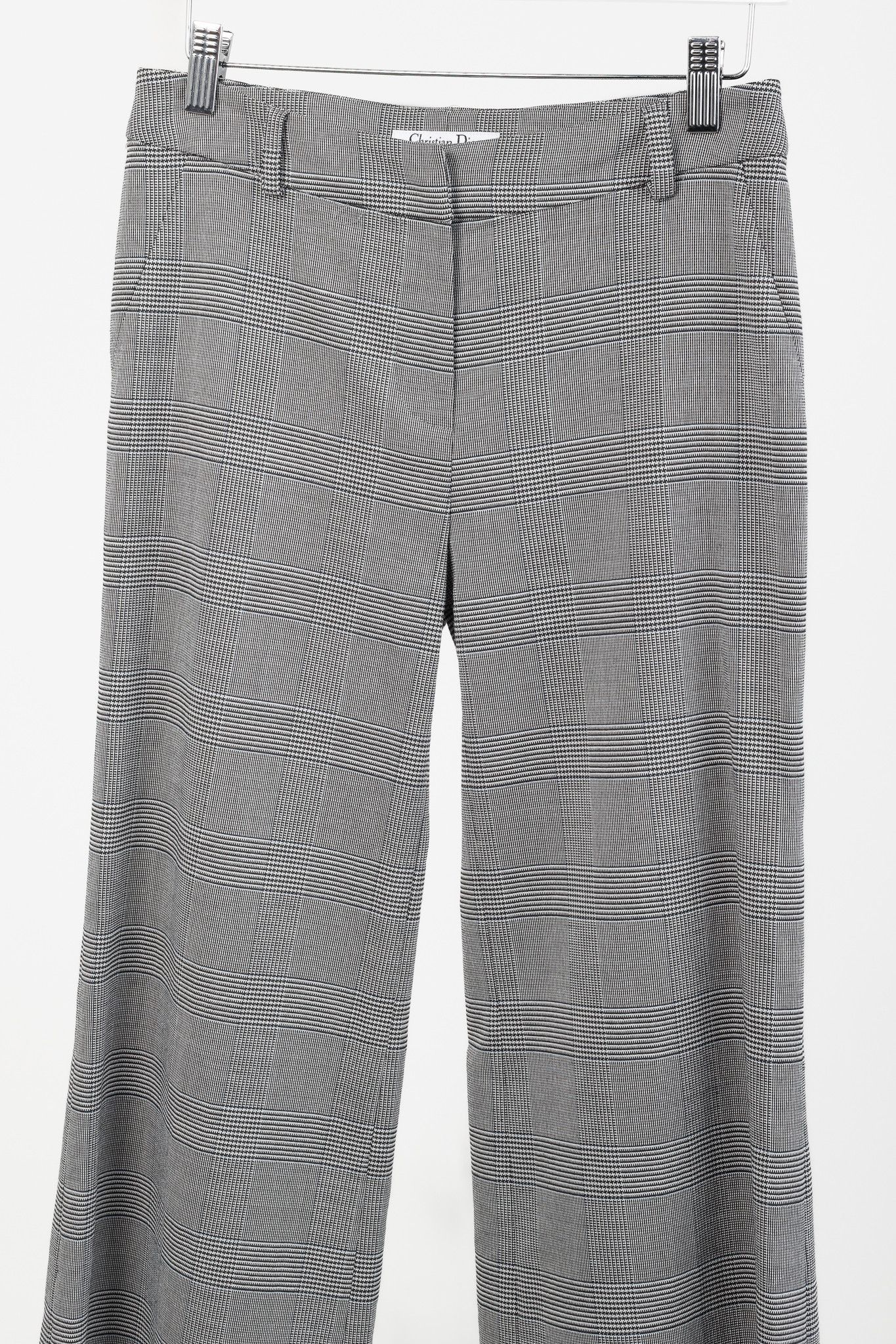Dior Christian Dior Grey Plaid Flared Trousers Size 26" / US 2 / IT 38 - 3 Thumbnail