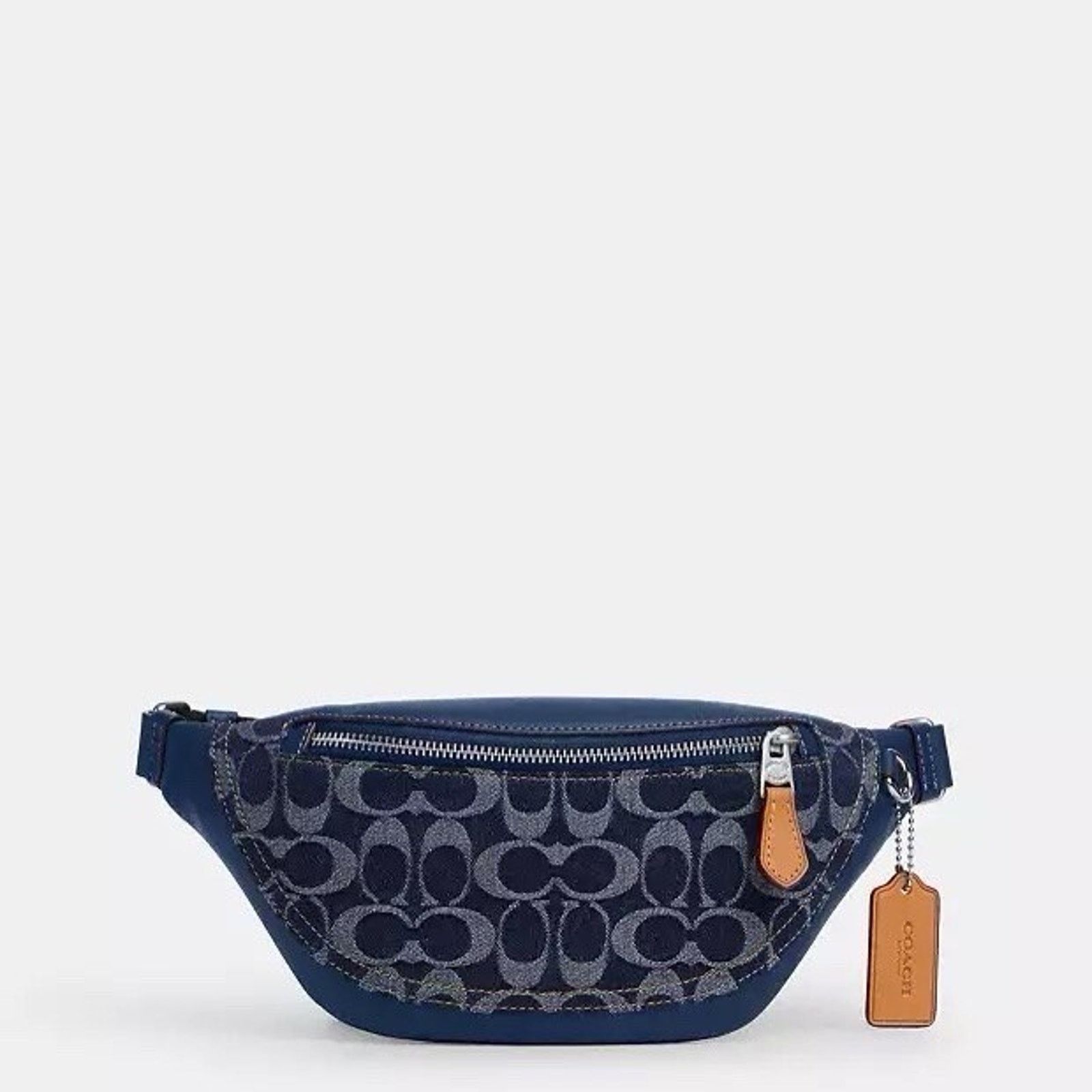 Coach NWT Coach Warren Mini Belt Bag Denim CY886 Silver/Deep Blue Size ONE SIZE - 5 Thumbnail
