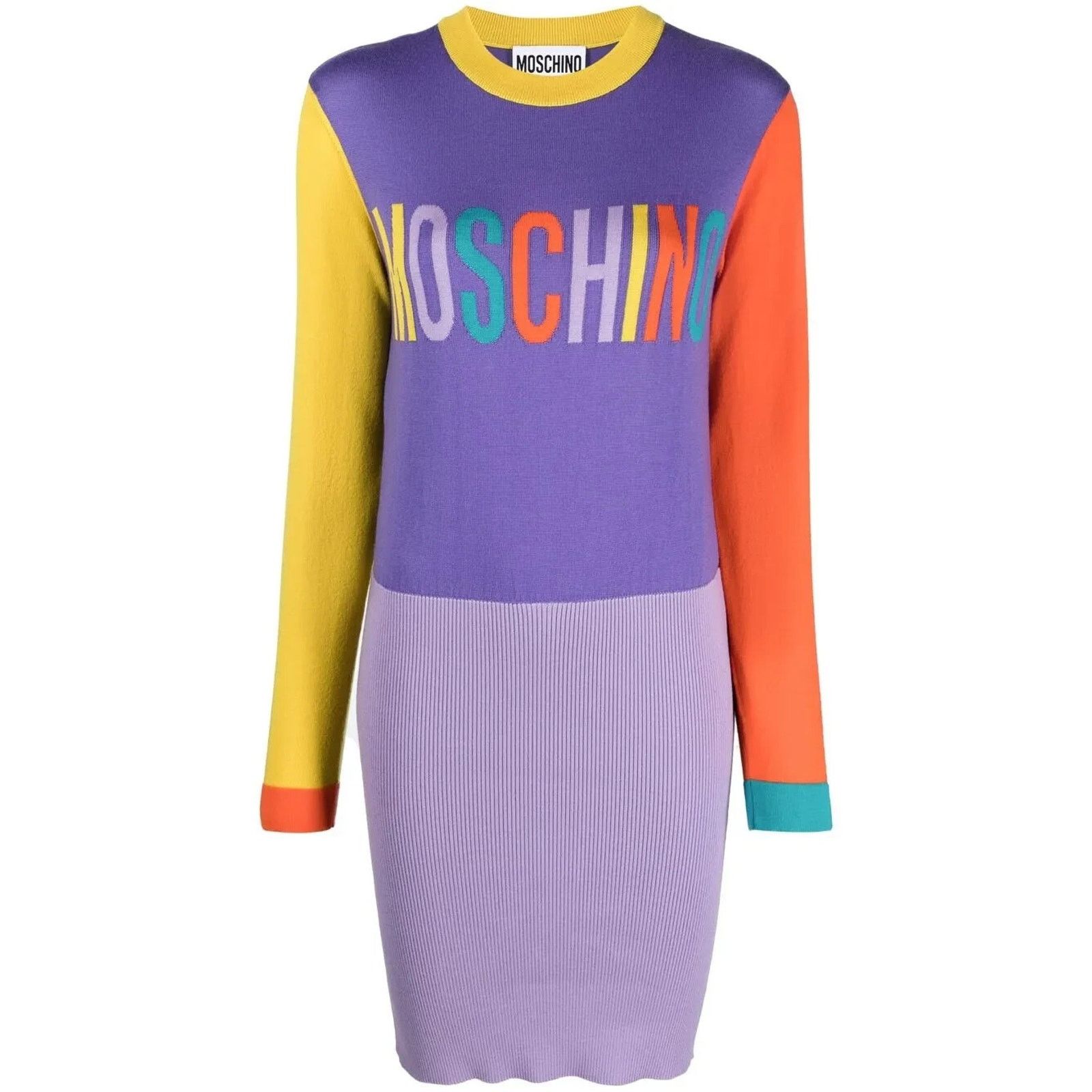 Moschino AW22 MOSCHINO Couture Jeremy Scott Sleeve Purple Knit Dress Size M / US 6-8 / IT 42-44 - 1 Thumbnail