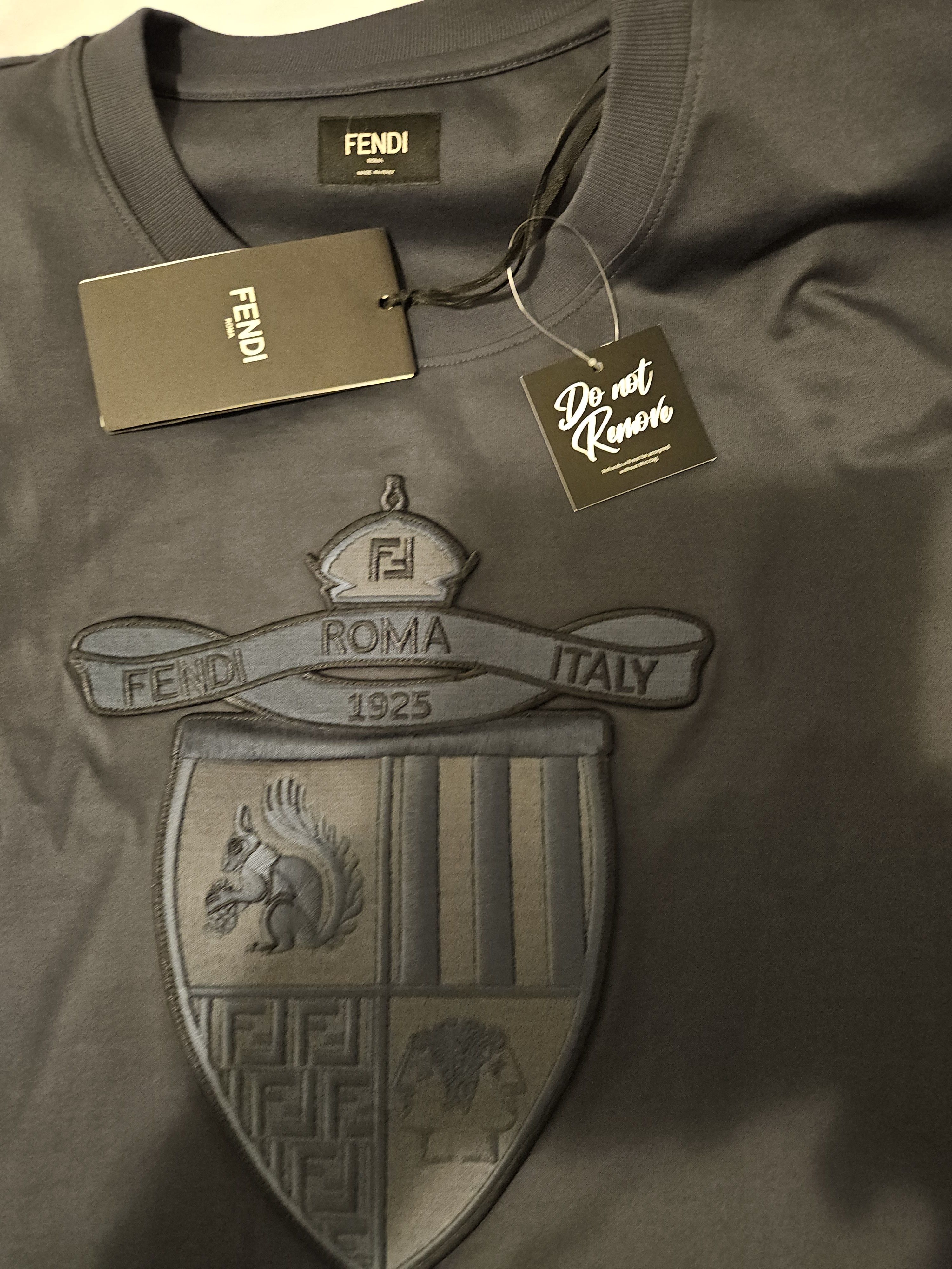 Fendi Fendi crest embroidered crewneck tshirt Size US L / EU 52-54 / 3 - 5 Thumbnail
