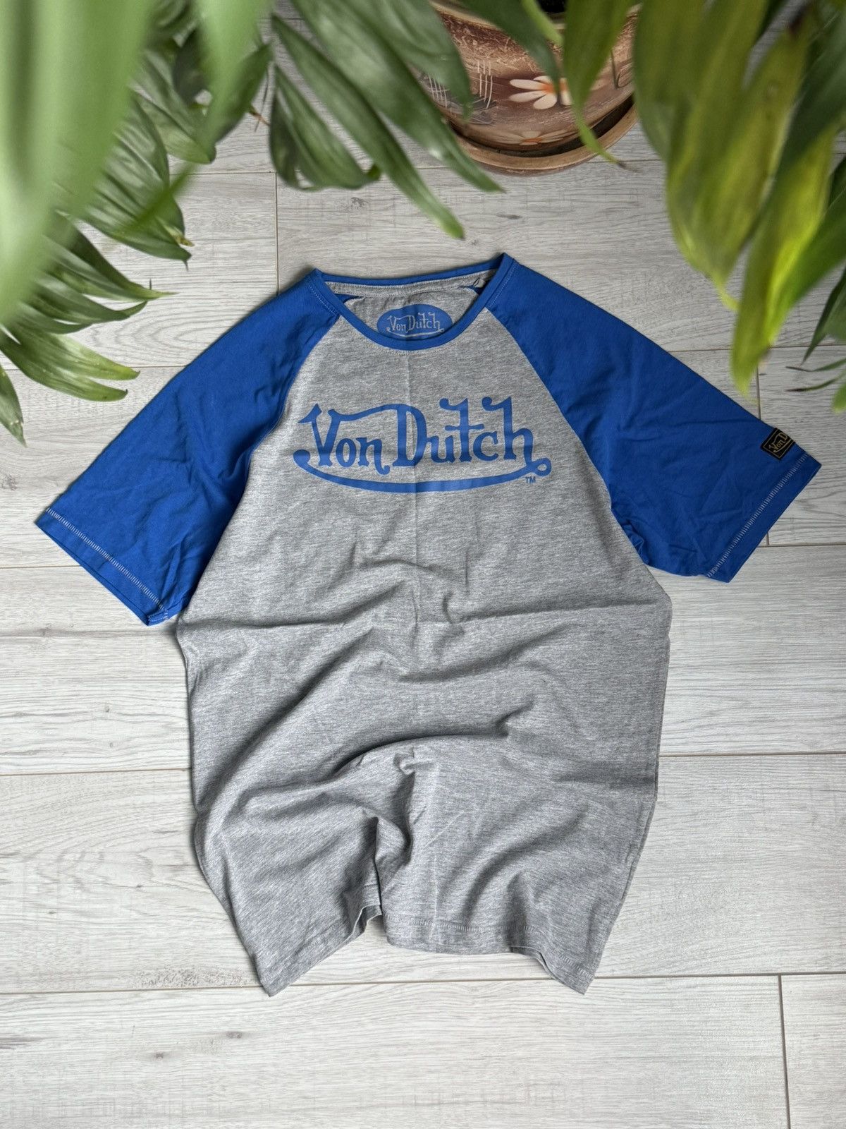 Von Dutch Von Dutch Blue & Grey Raglan Baseball Tee Vintage Style Size US L / EU 52-54 / 3 - 1 Thumbnail