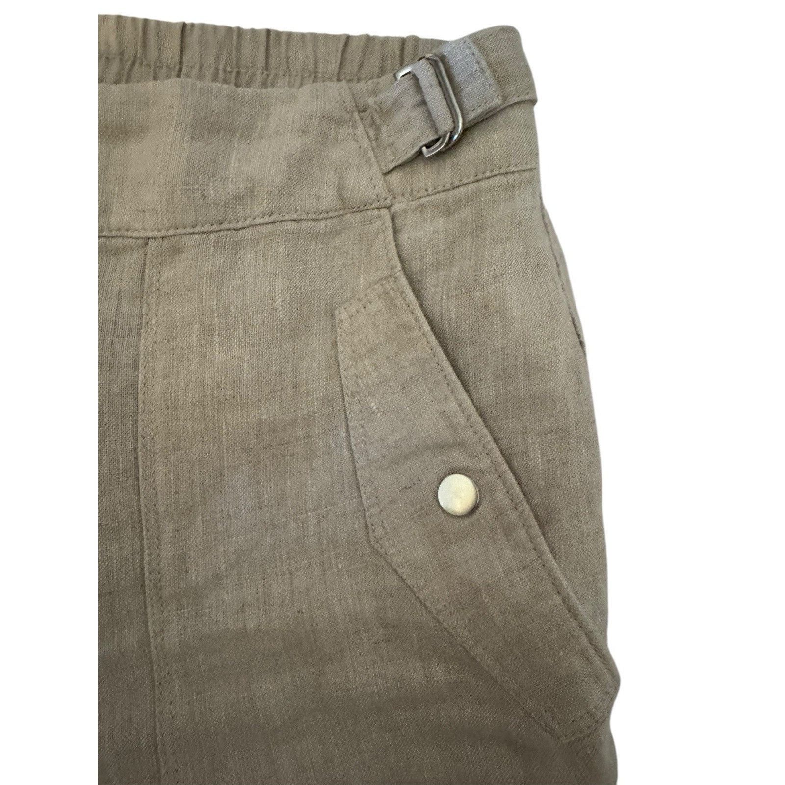 Athleta Athleta Voyager Pants Natural Beige 100% Linen Tapered Size 34" / US 12 / IT 48 - 3 Thumbnail