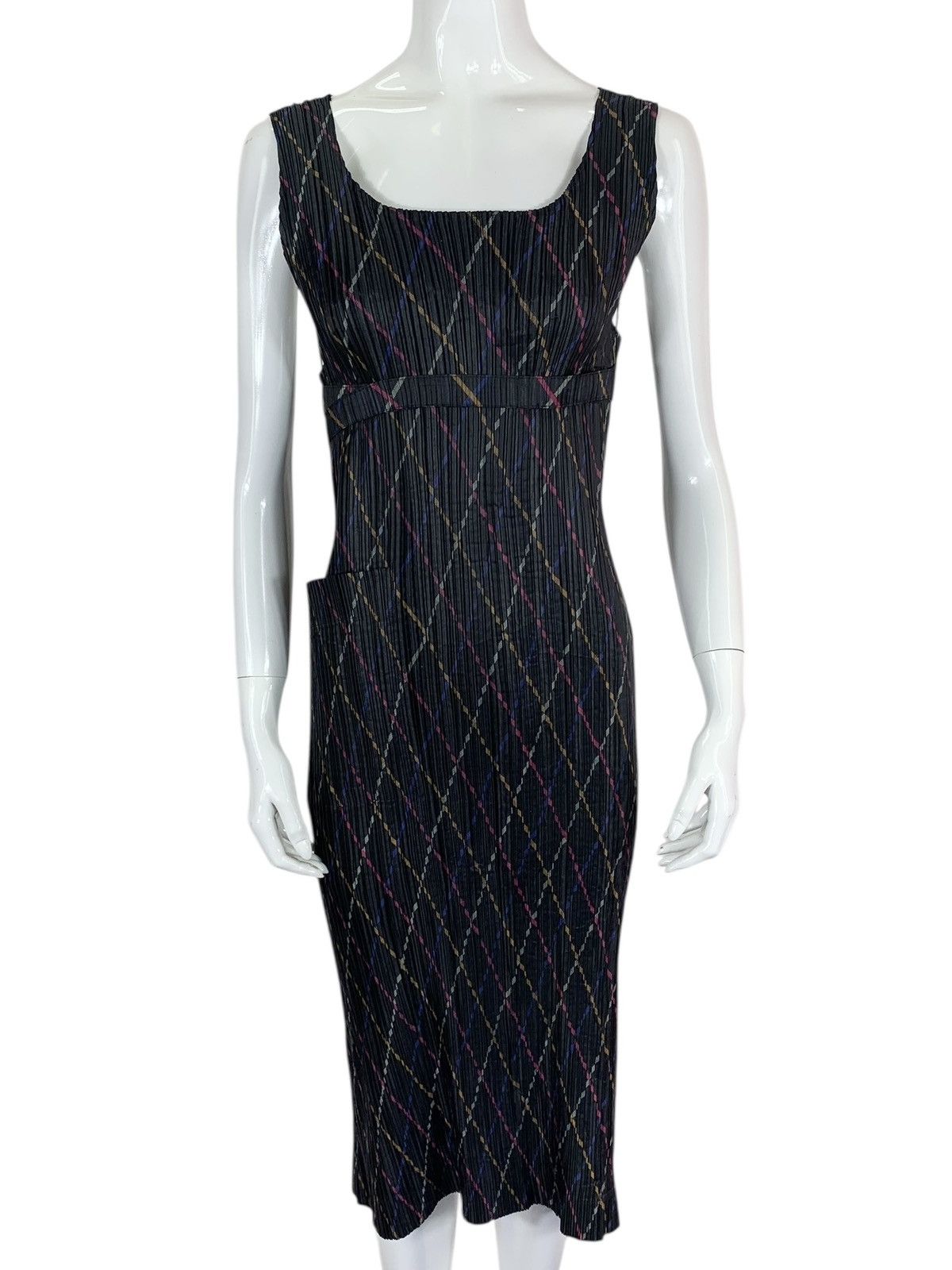 Pleats Please Issey Miyake Vintage Issey Miyake IM Product Pleated Teal Apron Dress Size ONE SIZE - 8 Thumbnail