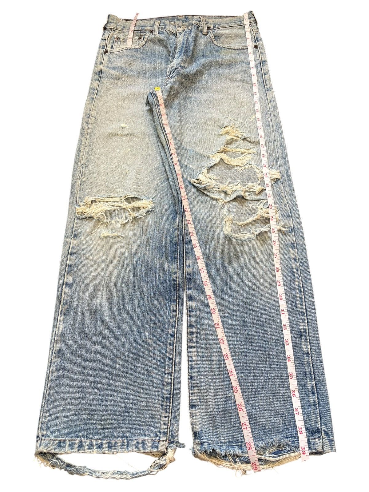 Levi's Vintage 90s Levis 502XX Big E Selvedge Distress Loose Jeans Size US 29 - 7 Thumbnail