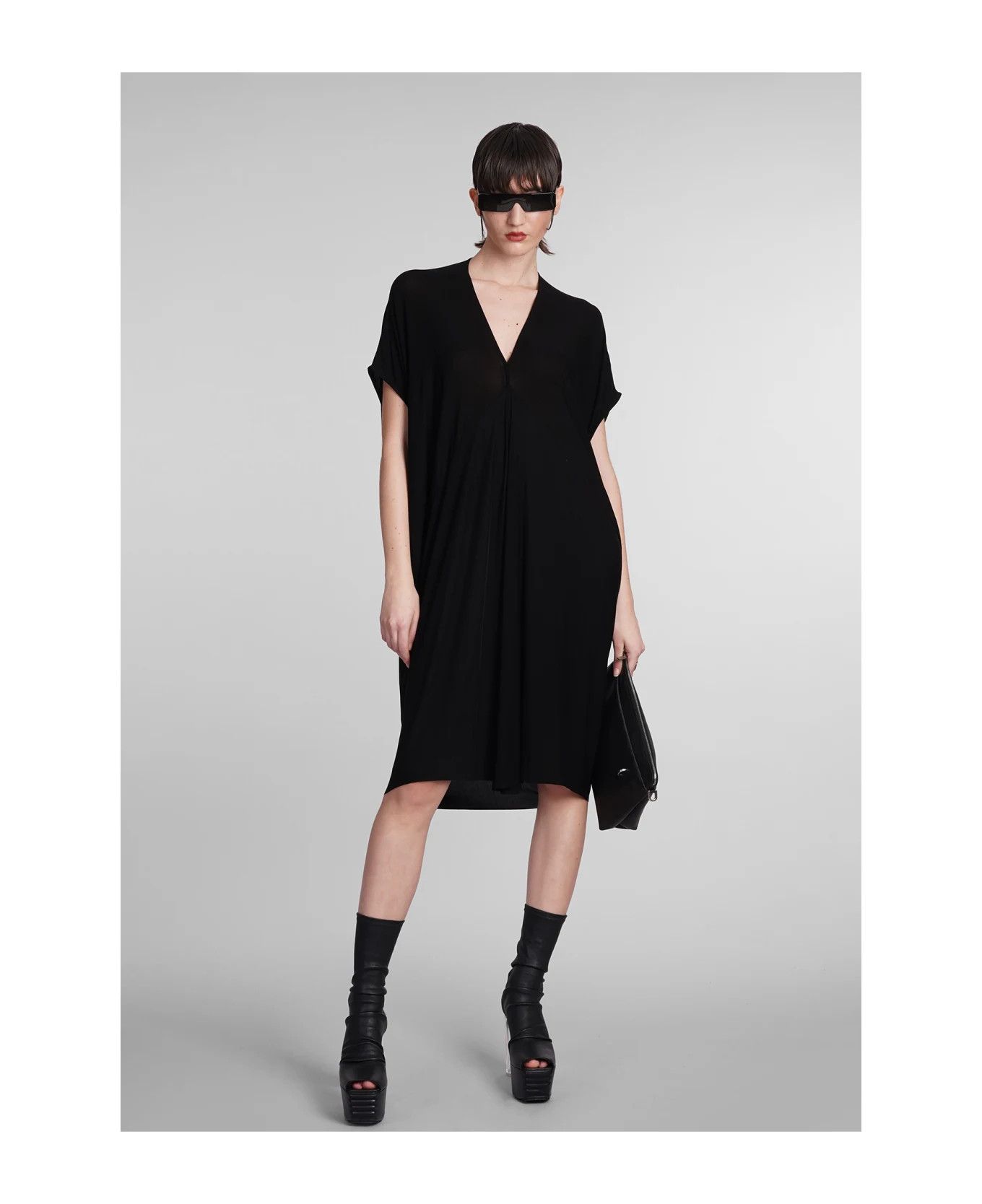Rick Owens o1y0126 Mini Dress in Black Size S / US 4 / IT 40 - 1 Thumbnail