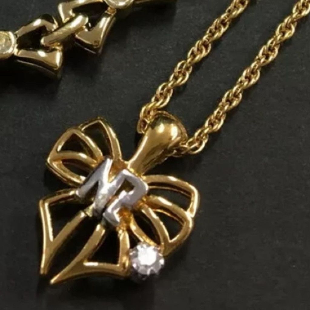 Nina Ricci Nina Ricci gold and crystal bow necklace Size ONE SIZE - 5 Thumbnail