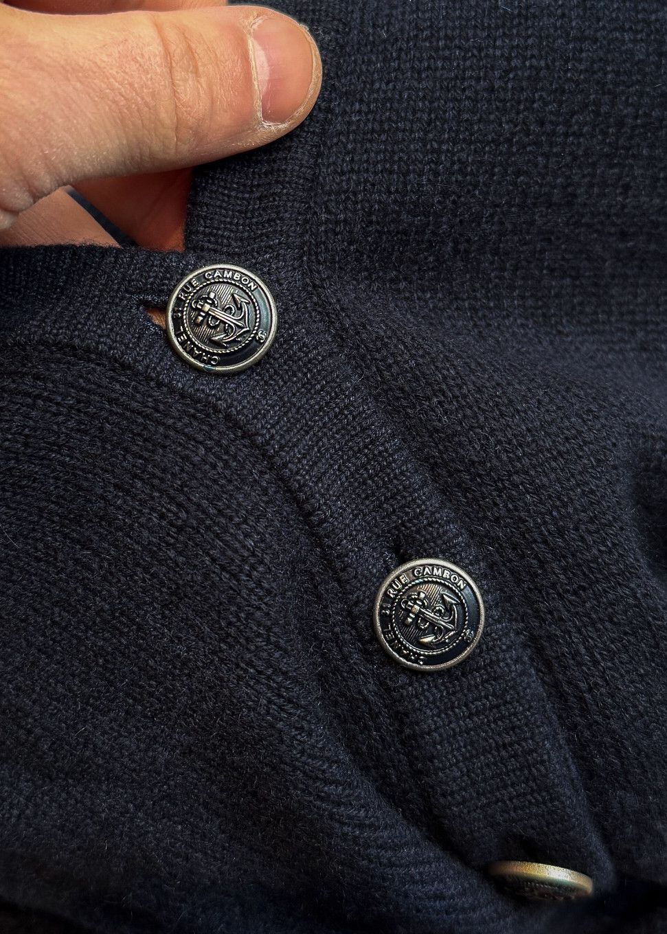 Chanel Chanel 2018 Navy Blue Cashmere Nautical Cardigan Sweater Size M / US 6-8 / IT 42-44 - 5 Thumbnail