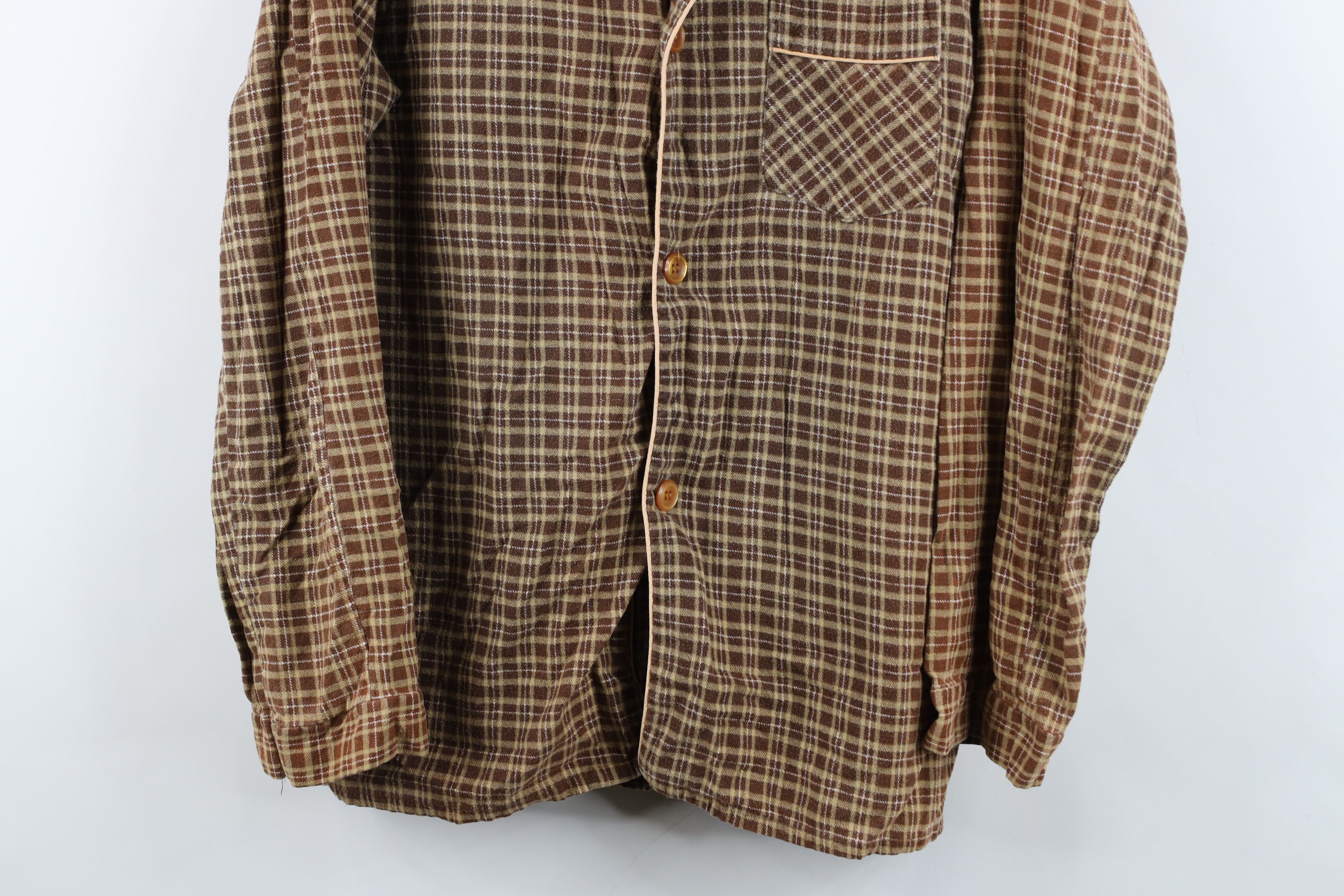 Vintage Vintage 70s Streetwear Button Sleep Pajamas Shirt Plaid Size US M / EU 48-50 / 2 - 3 Thumbnail